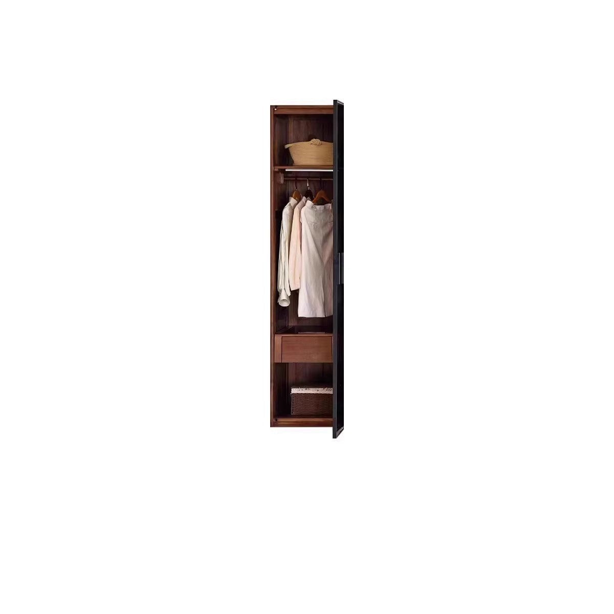 Premium Black Walnut Solid Wood Wardrobe Closet - Spacious Storage for Bedroom, Walk-In Closet & Guest Room Organization