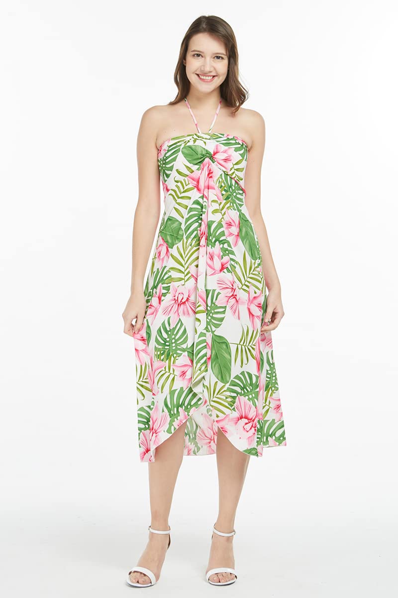 Hawaiian Luau Outfits for Family - Matching Aloha Shirts & Dresses in Lotus & Orchid Print | Men, Women, Girls & Boys | Perfect for Beach Parties, Summer Vacations & Tropical Themed Events