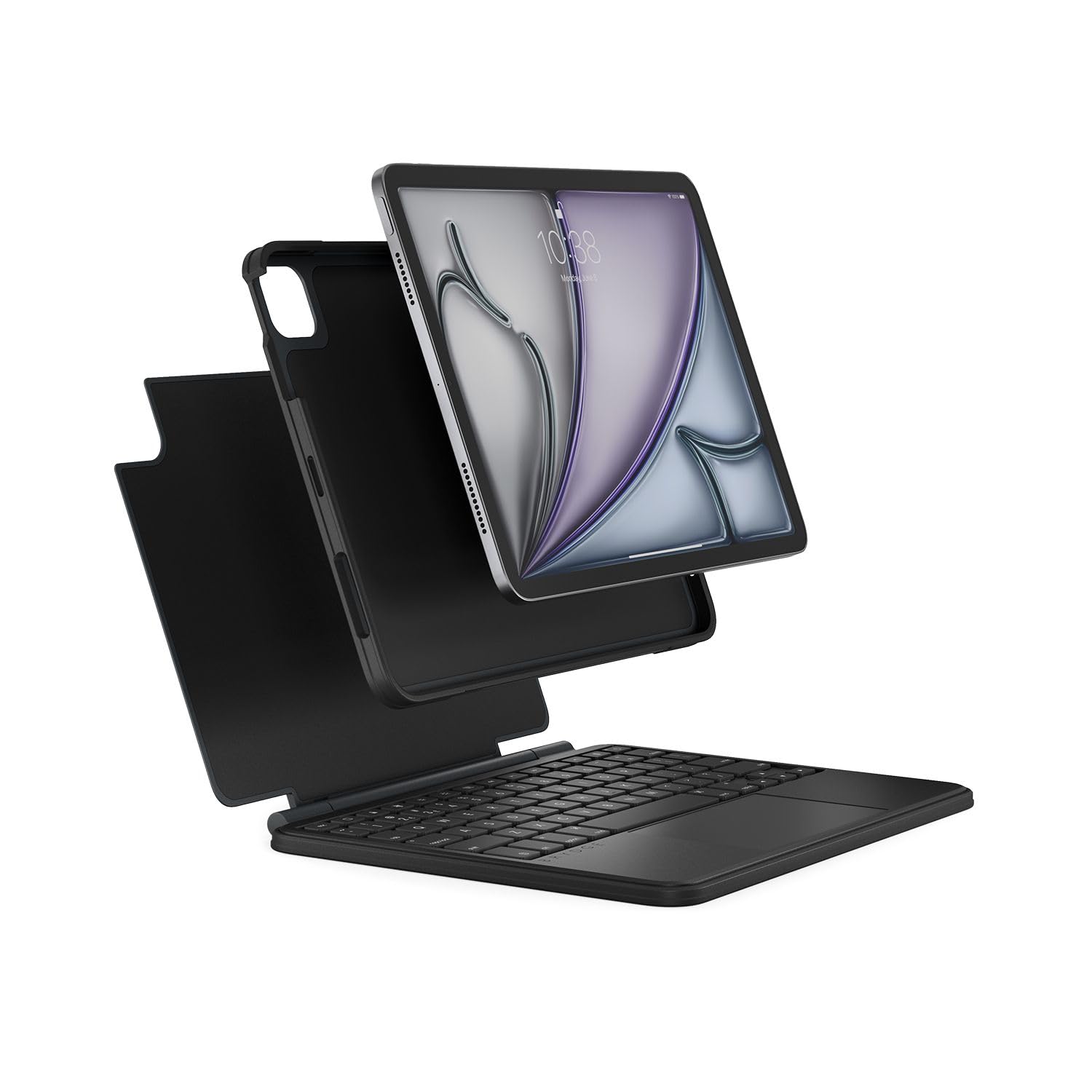 Brydge Air MAX+ Wireless Bluetooth Keyboard Case with Multi-Touch Trackpad for iPad Air 4th Gen & iPad Pro 11-inch (2020-2024) - Detachable Magnetic SnapFit Cover, MIL-STD-810G 4ft Drop Protection - Perfect for Work, Travel & Home Office Use