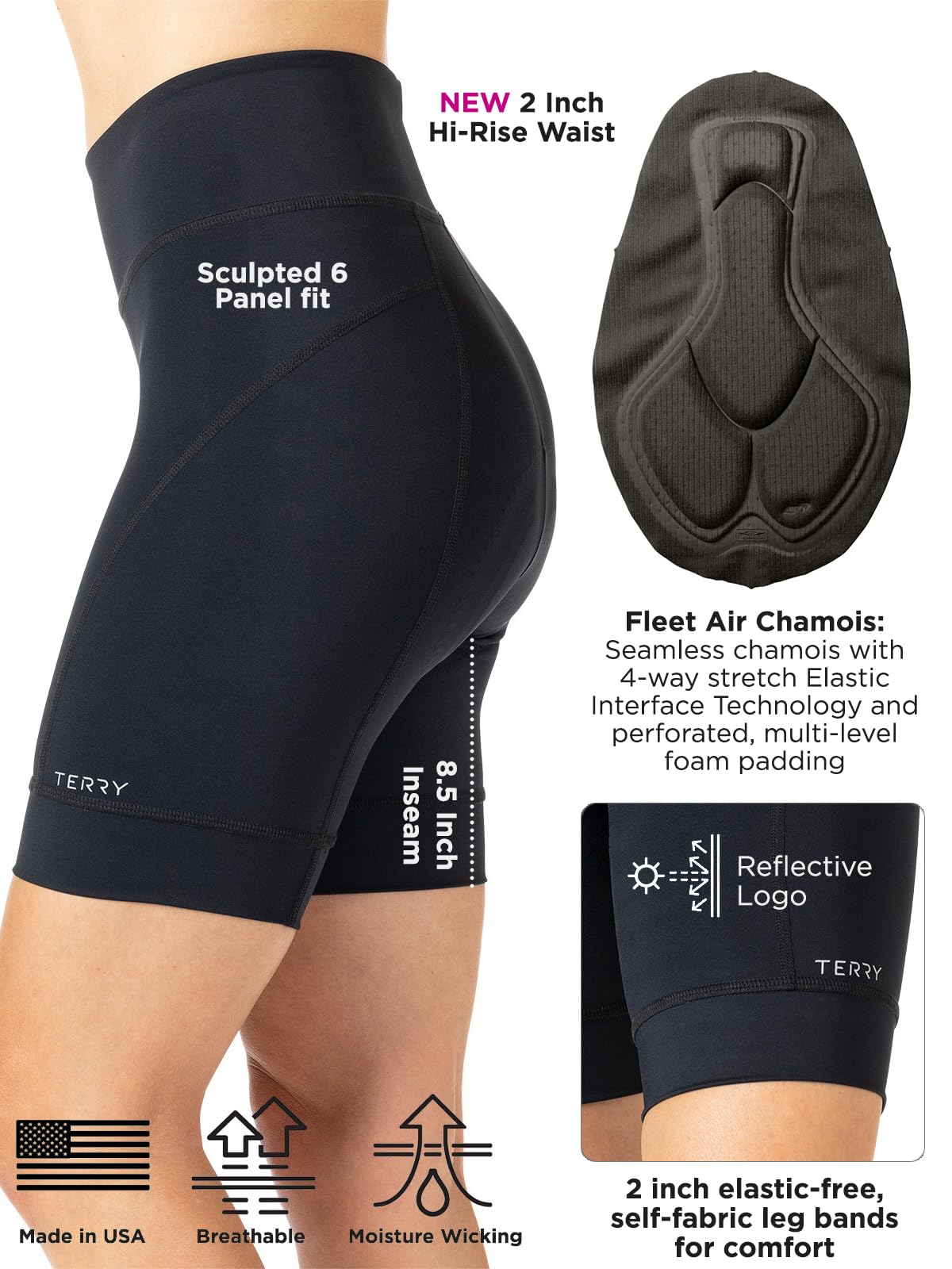 Women's Terry Bike Shorts - High Waist Padded Cycling Shorts with Compression for Comfortable Rides | Perfect for Road Biking, Spinning & Outdoor Workouts