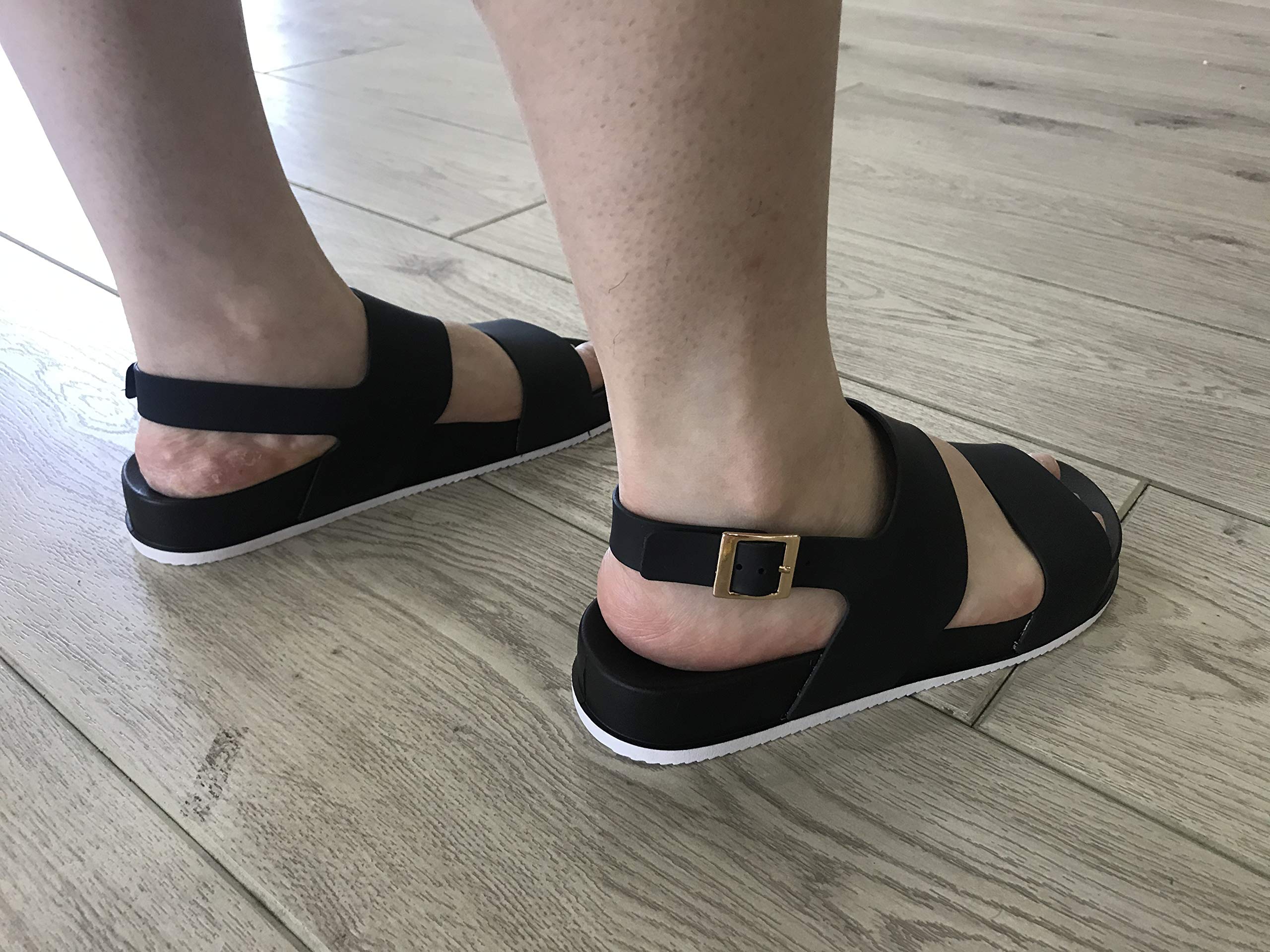 **J-Slips Women's Elegant Adjustable Buckle Sandals - Comfortable Summer Casual Sandals for Beach, Travel & Everyday Wear**