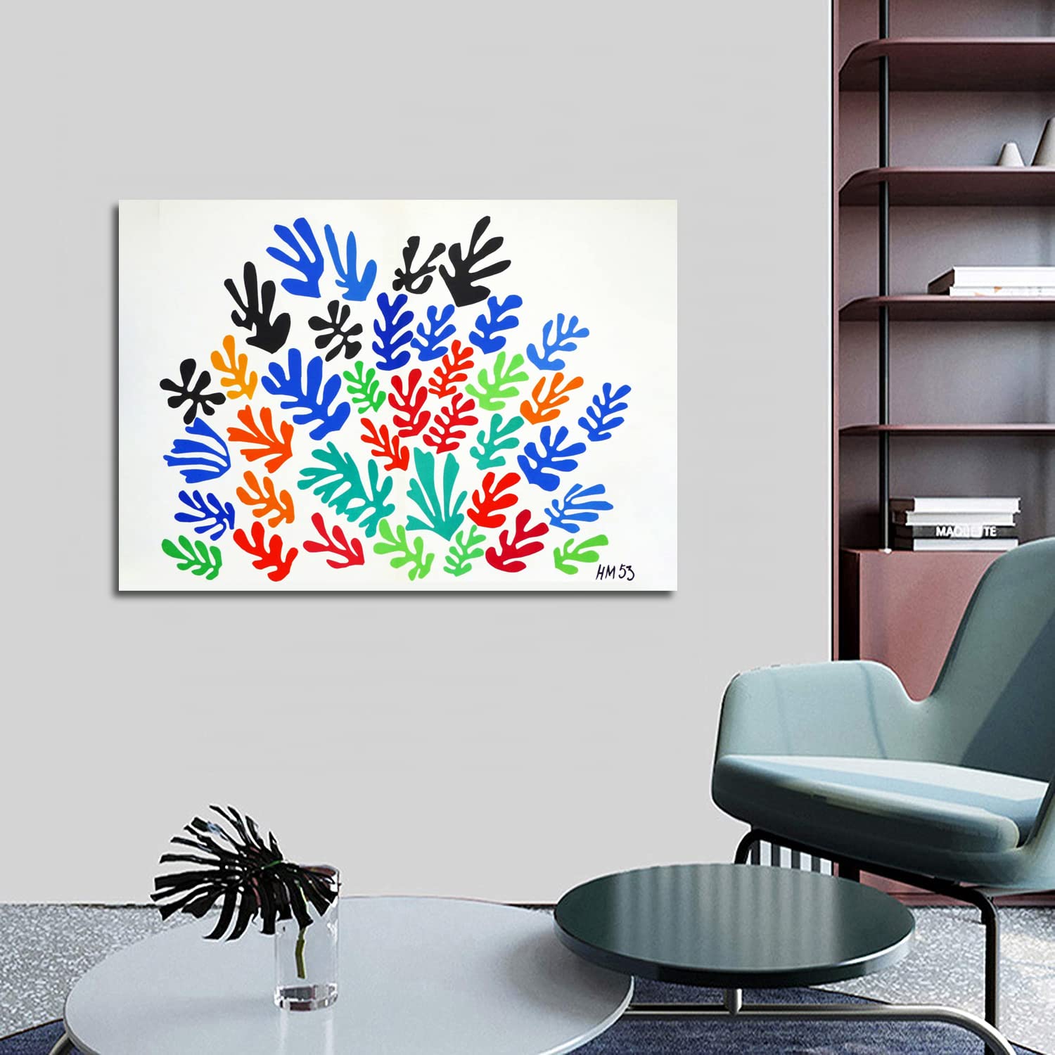 Henri Matisse La Gerbe Framed Canvas Art Print - Modern Wall Decor for Home, Office & Bedroom - Ready to Hang - Perfect for Living Room Gallery Wall & Art Lovers Gift