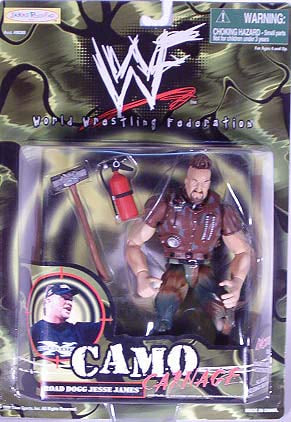 1999 WWF Jakks Pacific Camo Carnage Series 1 Road Dogg Jesse James Action Figure - Vintage Wrestling Collectible - Perfect for Display & WWF Memorabilia Collections