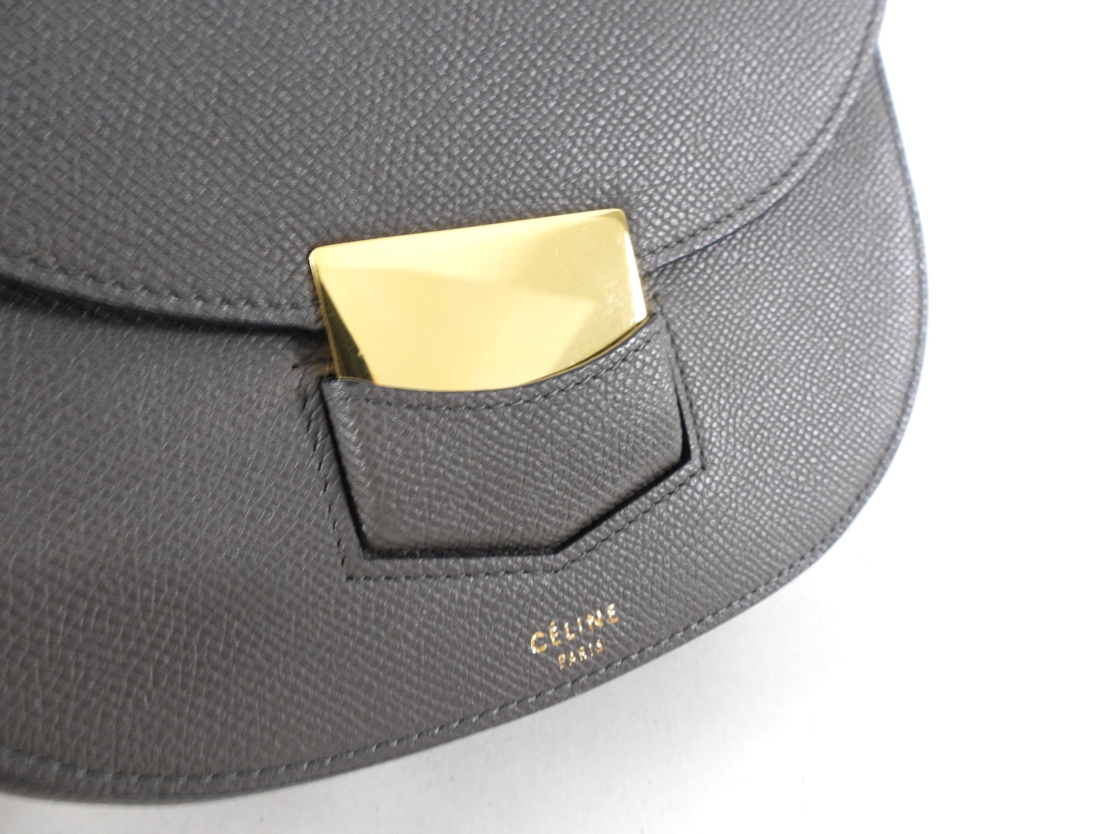 Celine Small Grey Trotter Crossbody Bag for Women | Genuine Leather Luxury Handbag | Perfect for Date Night, Travel & Everyday Use