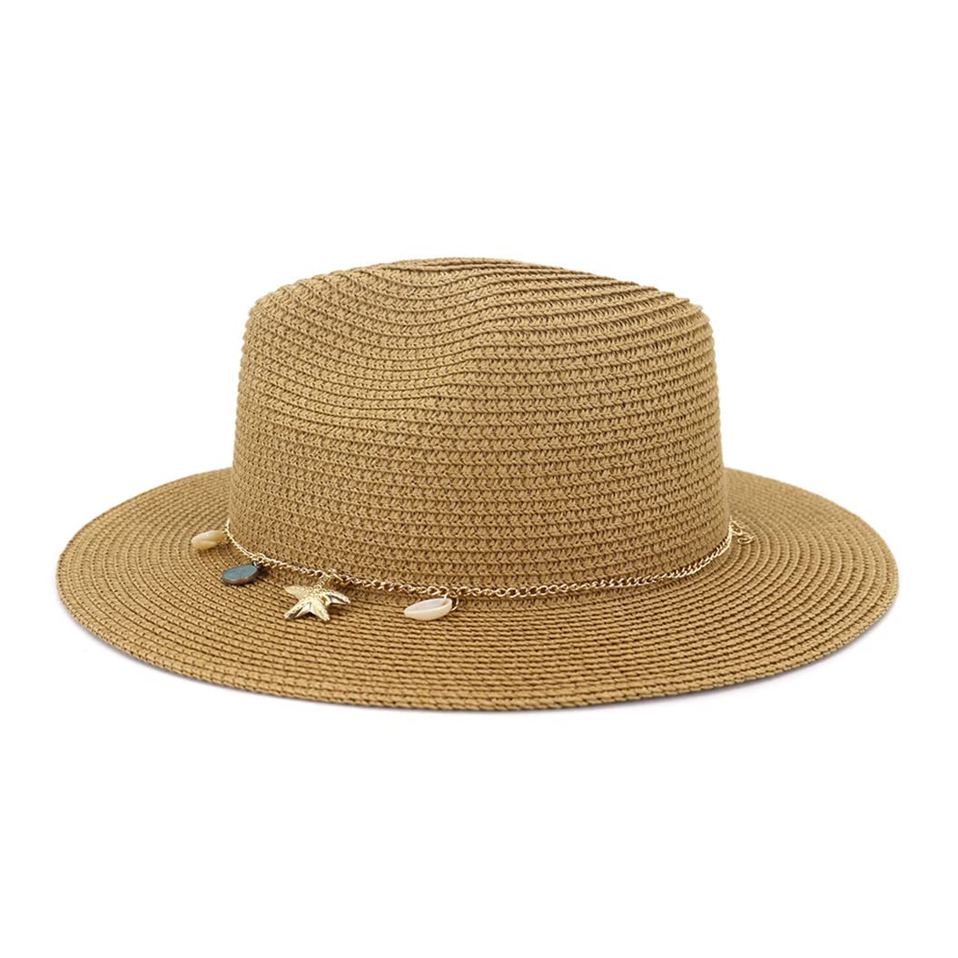 Breathable Straw Sun Hat for Women - Fashionable Wide Brim Panama Hat for Summer, Vacation, Travel & Beach - Pink Sun Cap for Outdoor Activities, Gardening and Poolside Relaxation