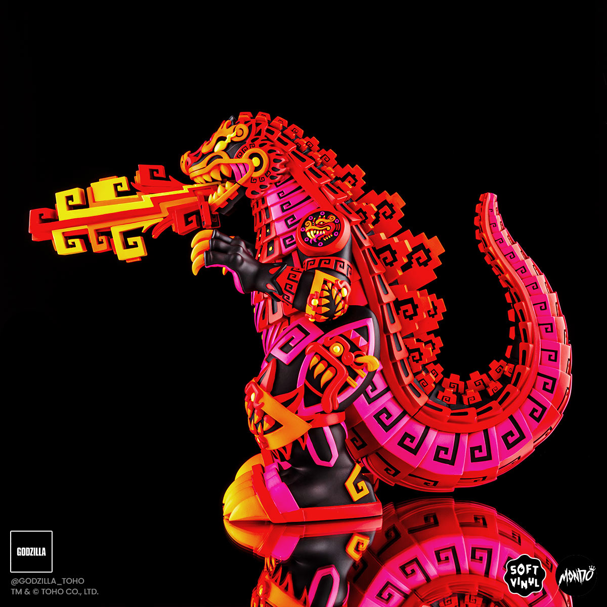 Godzilla Vinyl Designer Figure by Urban Aztec - Burning Variant Timed Edition - Collectible Toy for Anime Fans, Home Decor & Gift for Movie Lovers