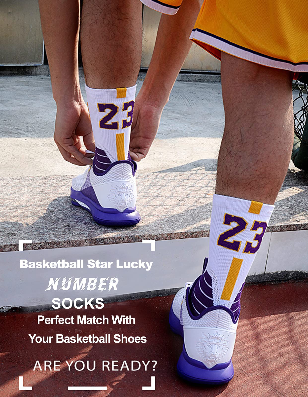 Basketball Socks for Men & Boys - 2 Pairs Team Sports Socks for Game & Training