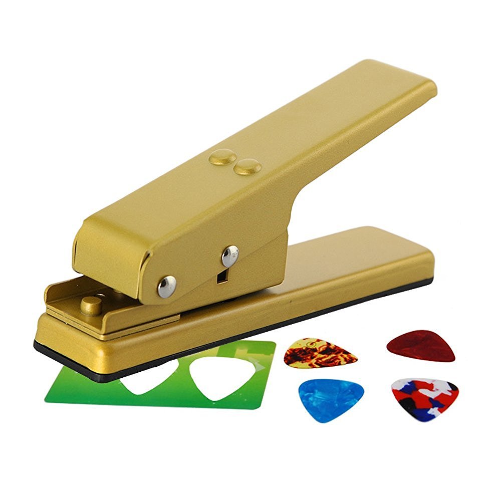 Premium Guitar Pick Punch Cutter Kit - DIY Custom Plectrum Maker Machine for Guitarists (Gold) | Create Unique Picks from Credit Cards & Gift Cards | Perfect for Musicians, Bands & Guitar Enthusiasts