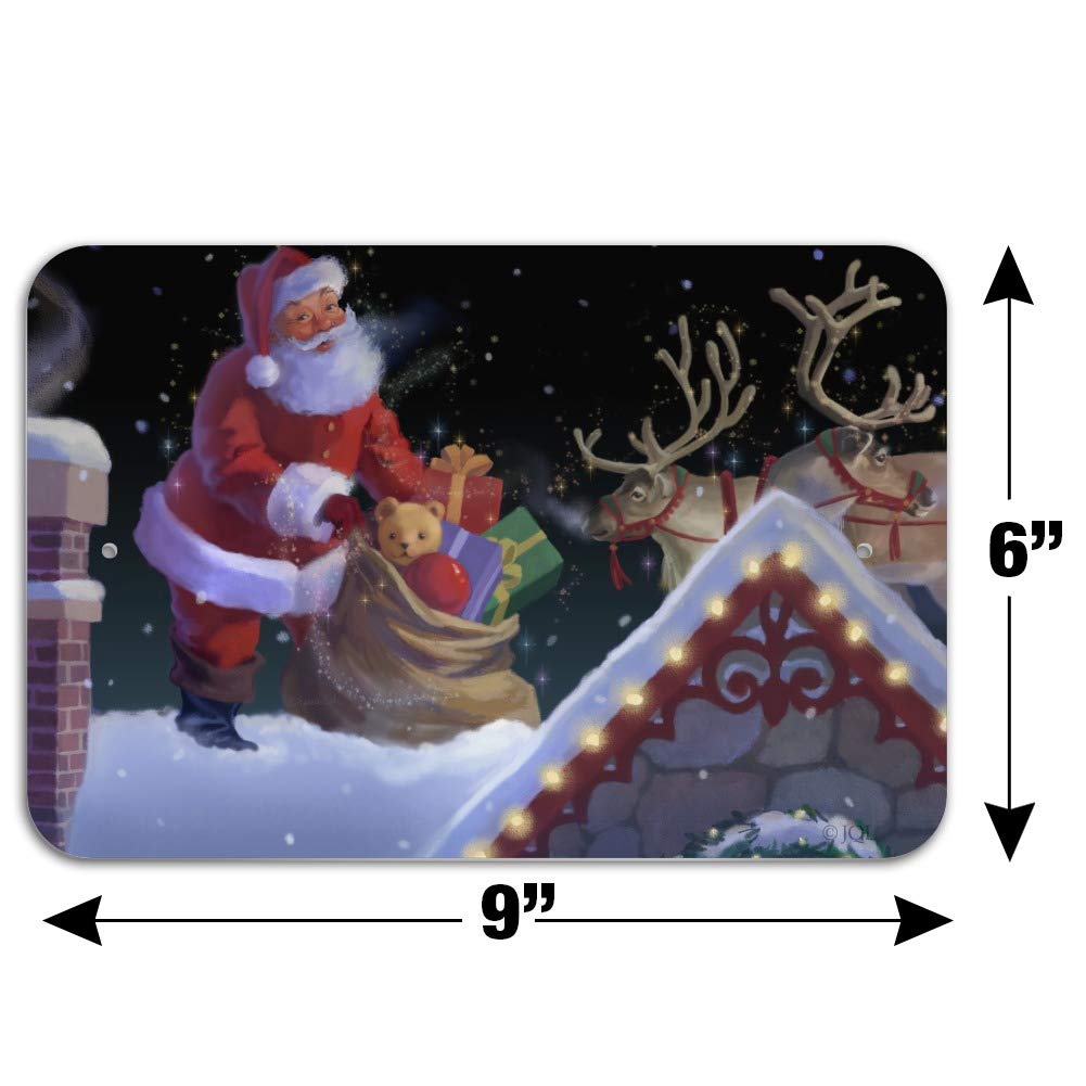 Christmas Santa Rooftop Decor - Holiday Magic Sign for Home, Office & Business | Festive Indoor/Outdoor Holiday Decoration