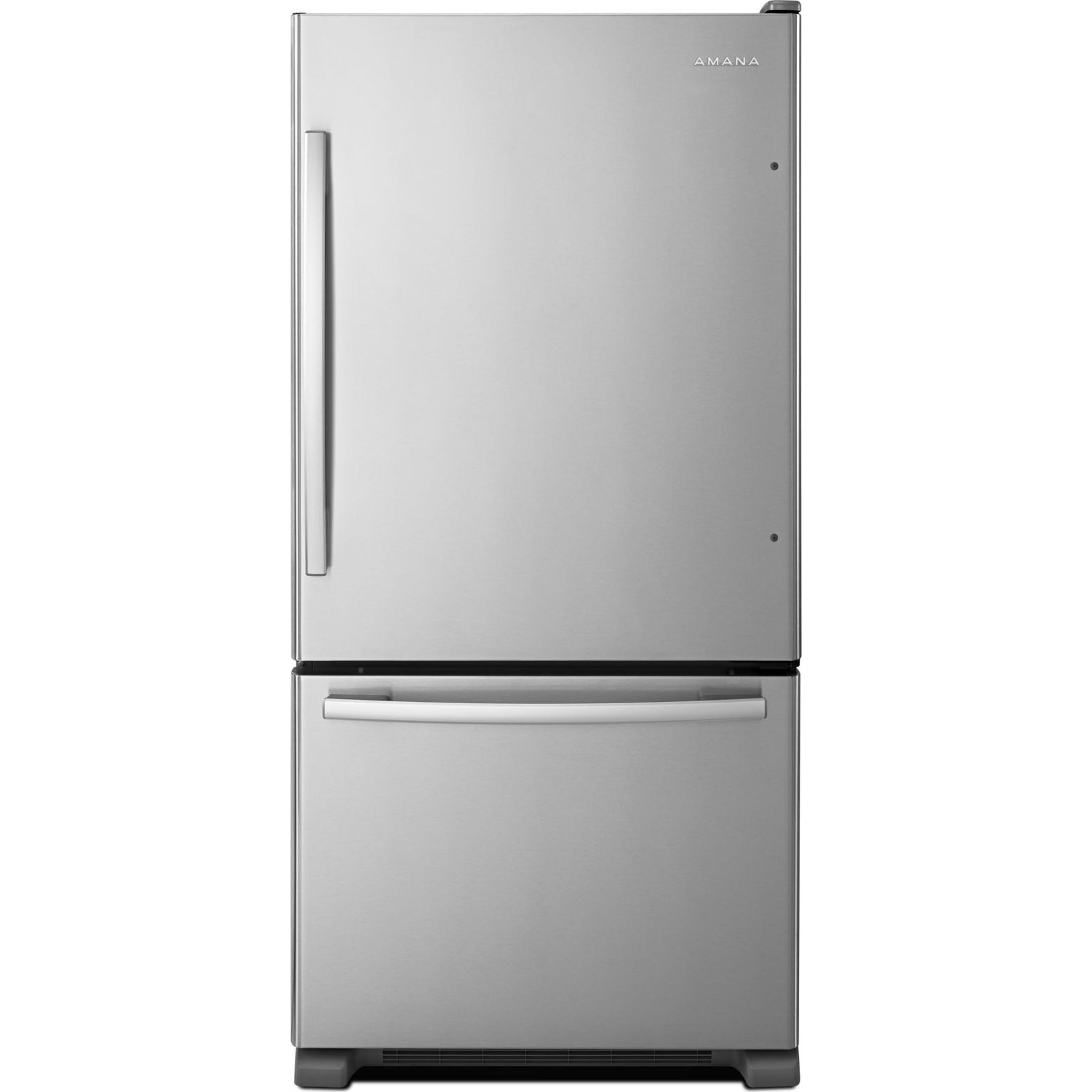 Amana Bottom Mount Refrigerator (ABB2224BRM) - 24.5 Cu. Ft. Stainless Steel French Door Fridge with Adjustable Shelves & LED Lighting - Perfect for Modern Kitchens & Open-Concept Homes