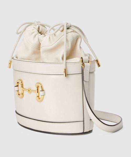 Gucci 1955 Horsebit Bucket Bag in White | Luxury Designer Handbag for Women | Perfect for Everyday Use, Work & Special Occasions