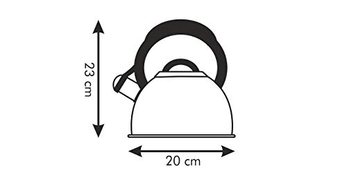 Tescoma Corona 2.0L Stainless Steel Tea Kettle with Lid - Perfect for Boiling Water, Making Tea & Coffee for Home, Office or Camping Use