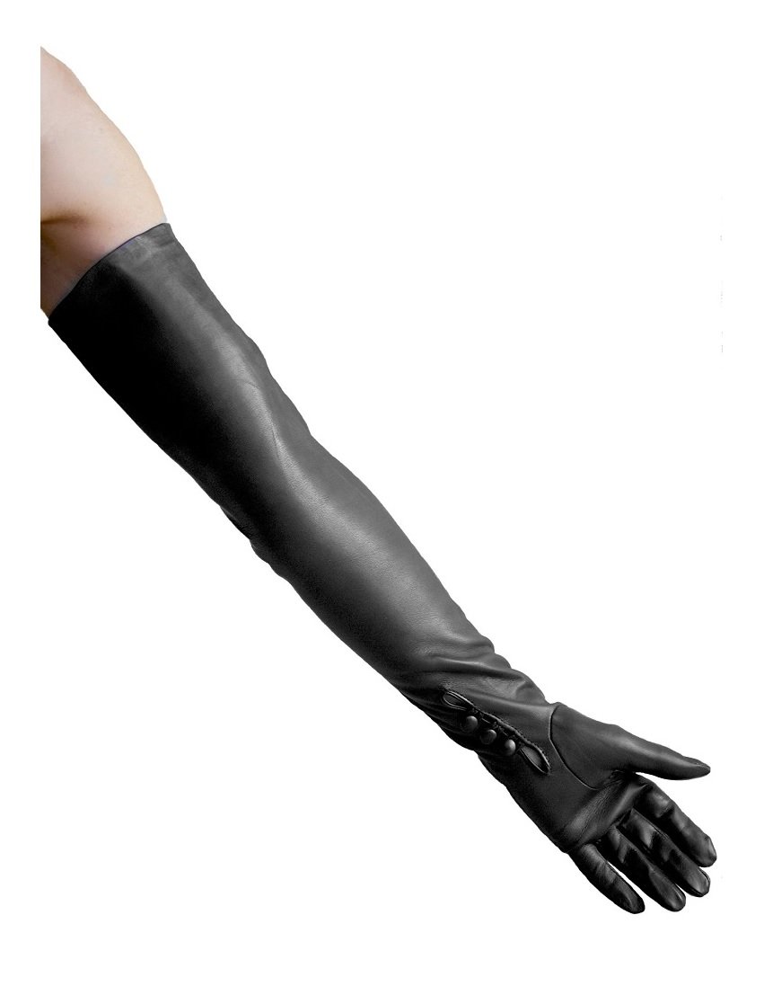 Dents Women's Polly Long Leather Gloves - Black | Premium Soft Leather Winter Gloves for Women | Cold Weather, Driving & Formal Occasions