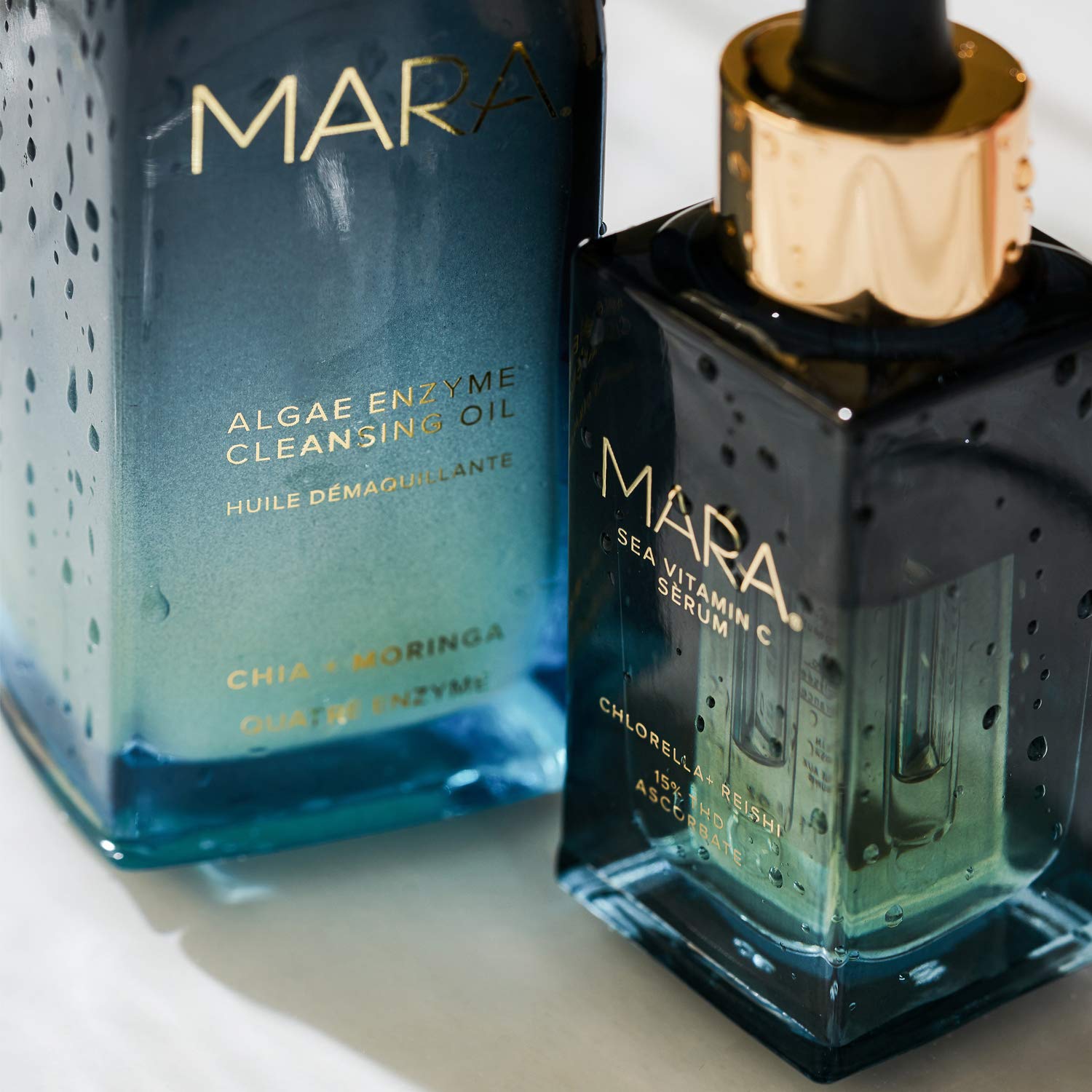 MARA Algae Enzyme Cleansing Oil & Flower Acid Algae Face Serum Set - Vegan, Non-Toxic, Cruelty-Free Skincare Bundle for Sensitive Skin | Gentle Exfoliation & Hydration for Daily Face Care Routine