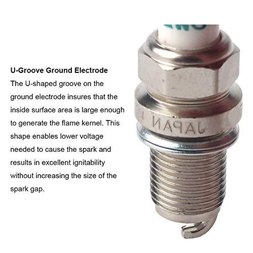 IKH22 5345 Iridium Power Spark Plugs - Set of 4 - High Performance Replacement for Smooth Engine Acceleration & Fuel Efficiency - Perfect for Cars, Trucks & Motorcycles