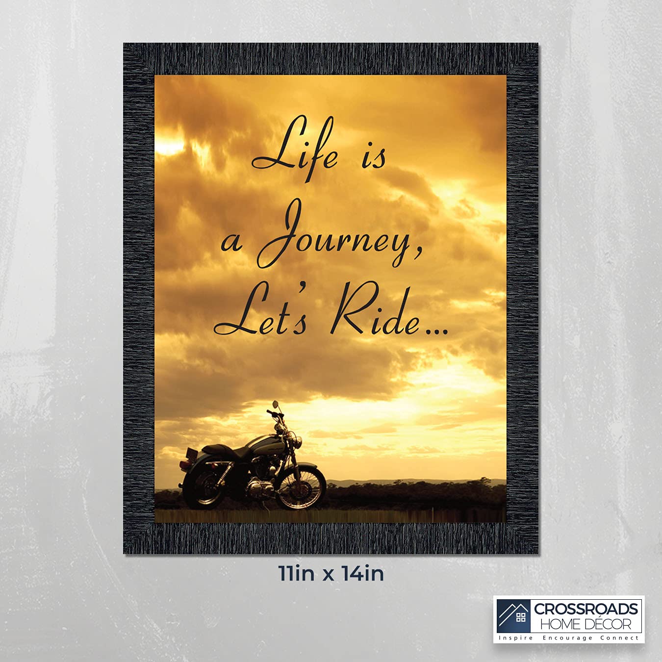 Harley Davidson Classic Picture Frame - Home Decor Gift for Men & Women - Perfect for Wedding, Christmas & Birthday Presents - Wall Art for Living Room, Office & Bedroom Decor (2116CH)