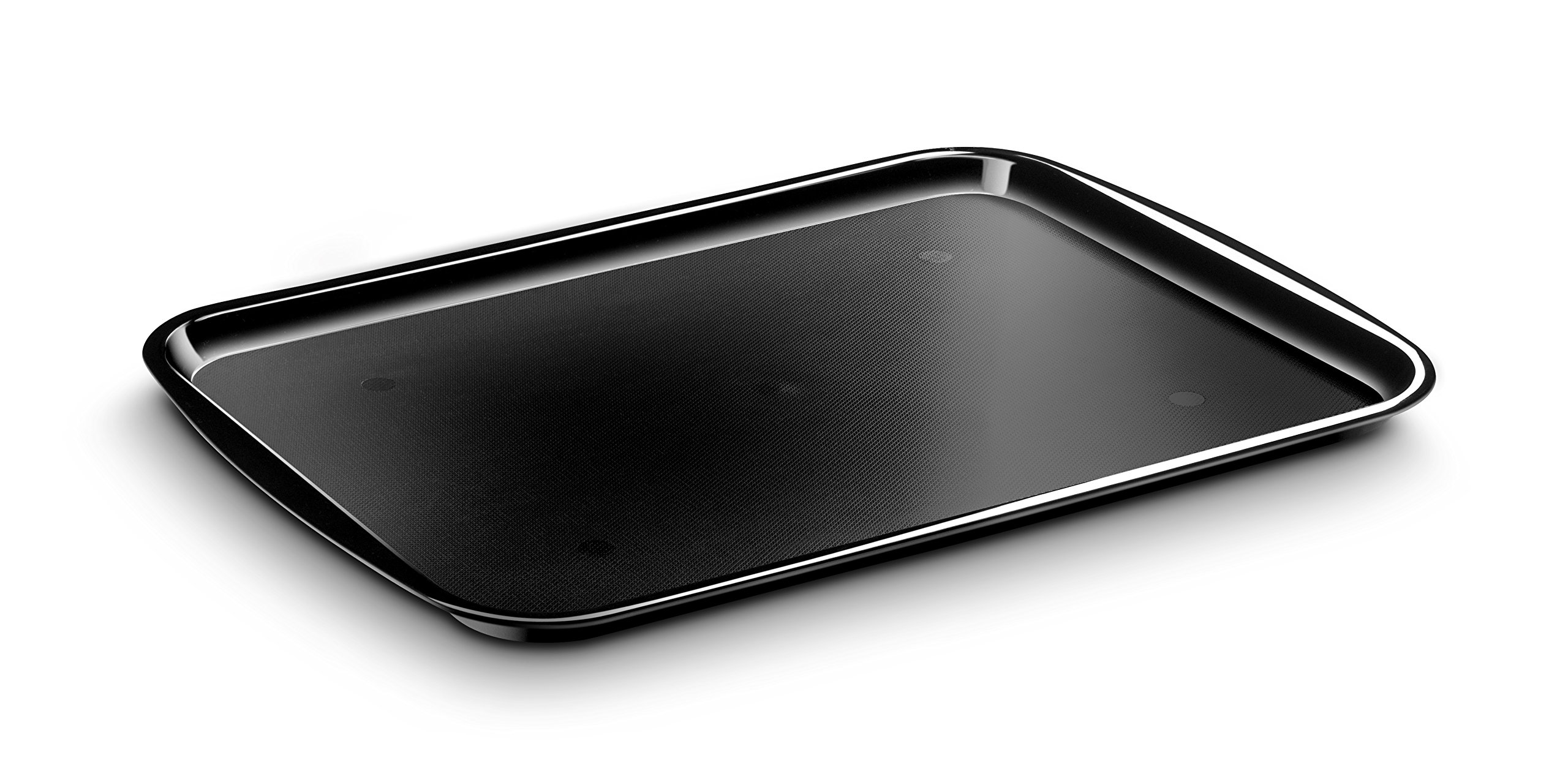 Black Rectangular Carry Tray - Perfect for Kitchen & Office Organization