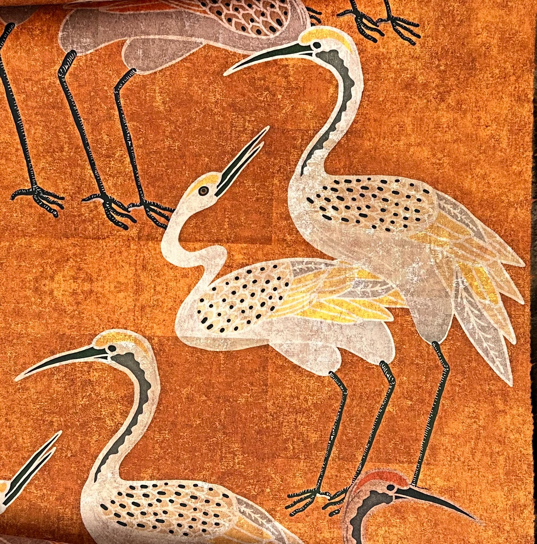 Golden Hour Festival Crane & Brown Rabbit Tie Dye Adult Blanket 54x77 - Premium Spoonflower Fabric for Cozy Home Decor, Bedroom Throw, Picnic Mat & Festival Accessory