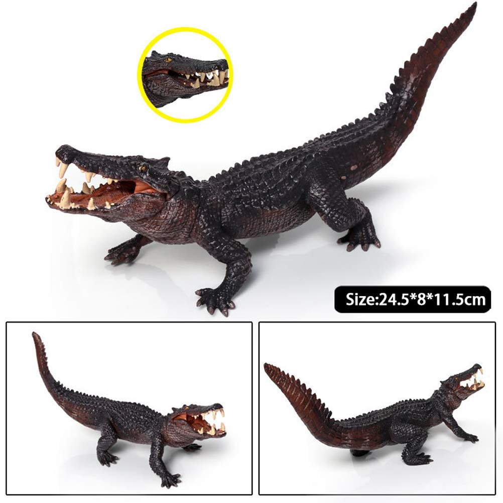Realistic Crocodile Animal Figure - Plastic Wild Animal Toy for Kids Learning, Birthday Party Favors & Cupcake Toppers - Educational Forest & Farm Play Set for Boys & Girls (Great for Pretend Play, Classroom Teaching & Safari Themed Parties)