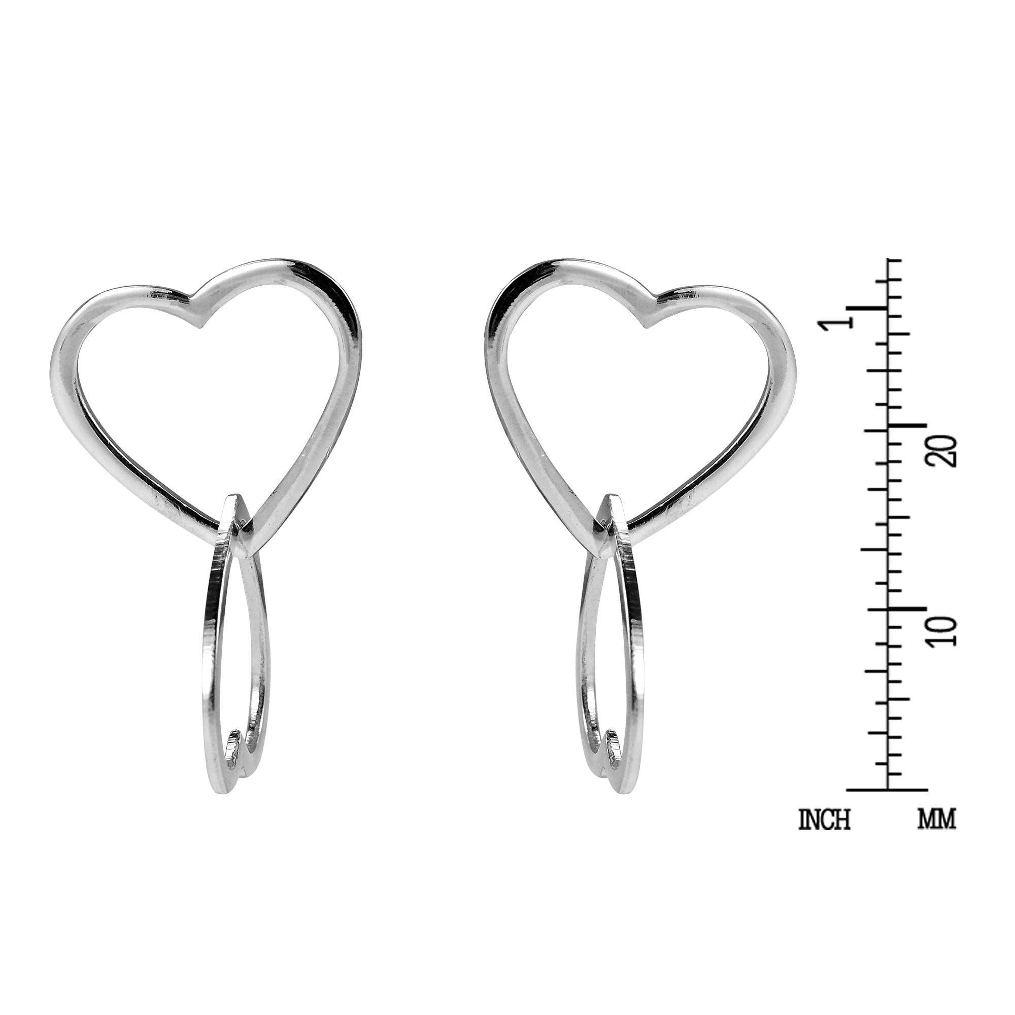 AeraVida .925 Sterling Silver Double Heart Stud Earrings for Women | Unique Tangle Heart Design | Hypoallergenic & Tarnish-Resistant | Perfect for Valentine's Day, Anniversary Gifts & Everyday Wear