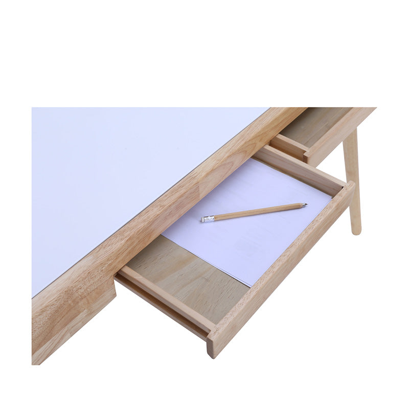 RETH Study Desk 120cm - Natural & White Home Office Desk for Students & Professionals - Perfect for Small Spaces & Remote Work