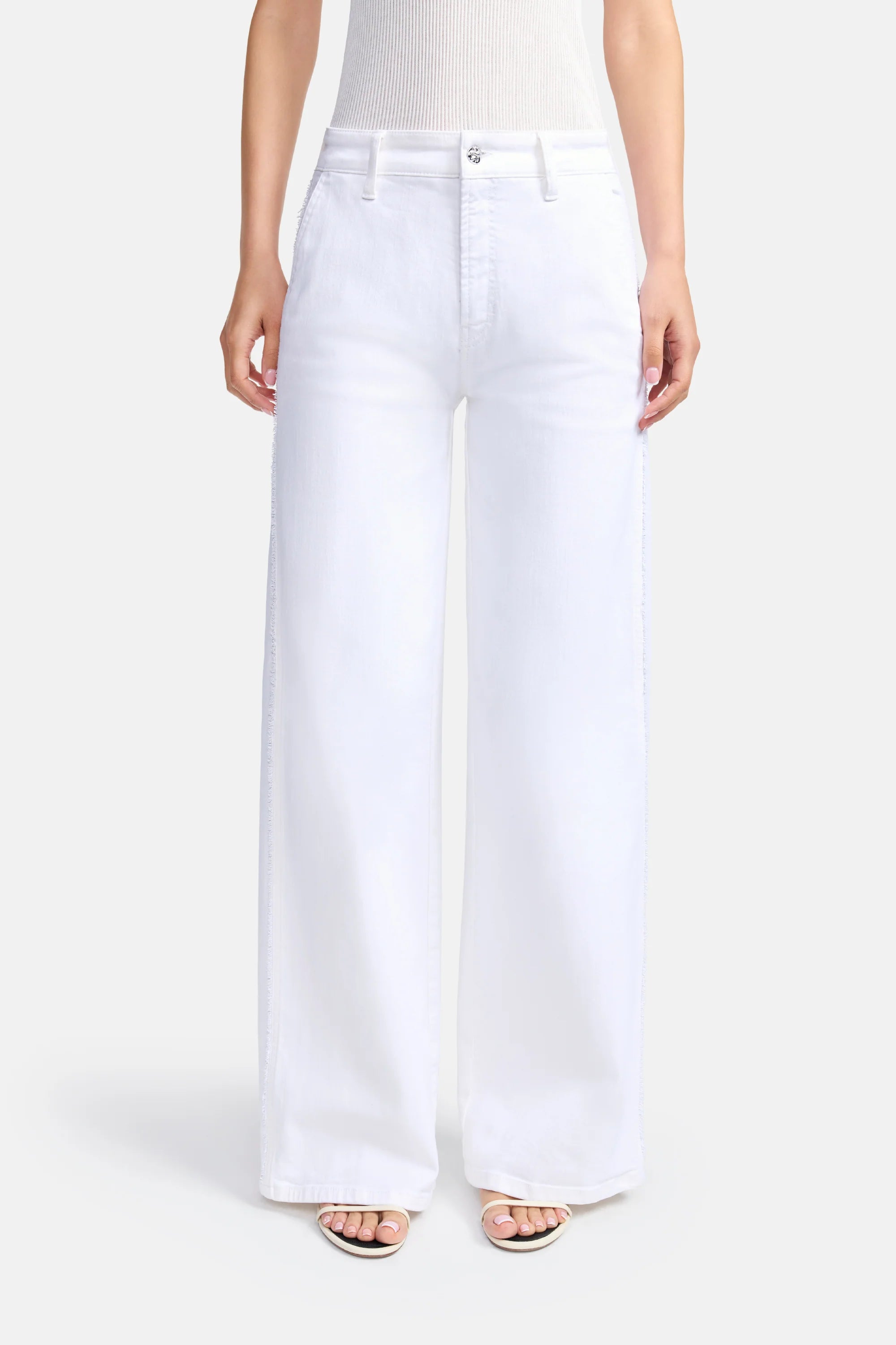 Alek Long Wide Fit Jeans for Women - Pure White Stone Wash Denim Pants | Comfortable & Stylish for Casual Wear, Work, and Everyday Outfits