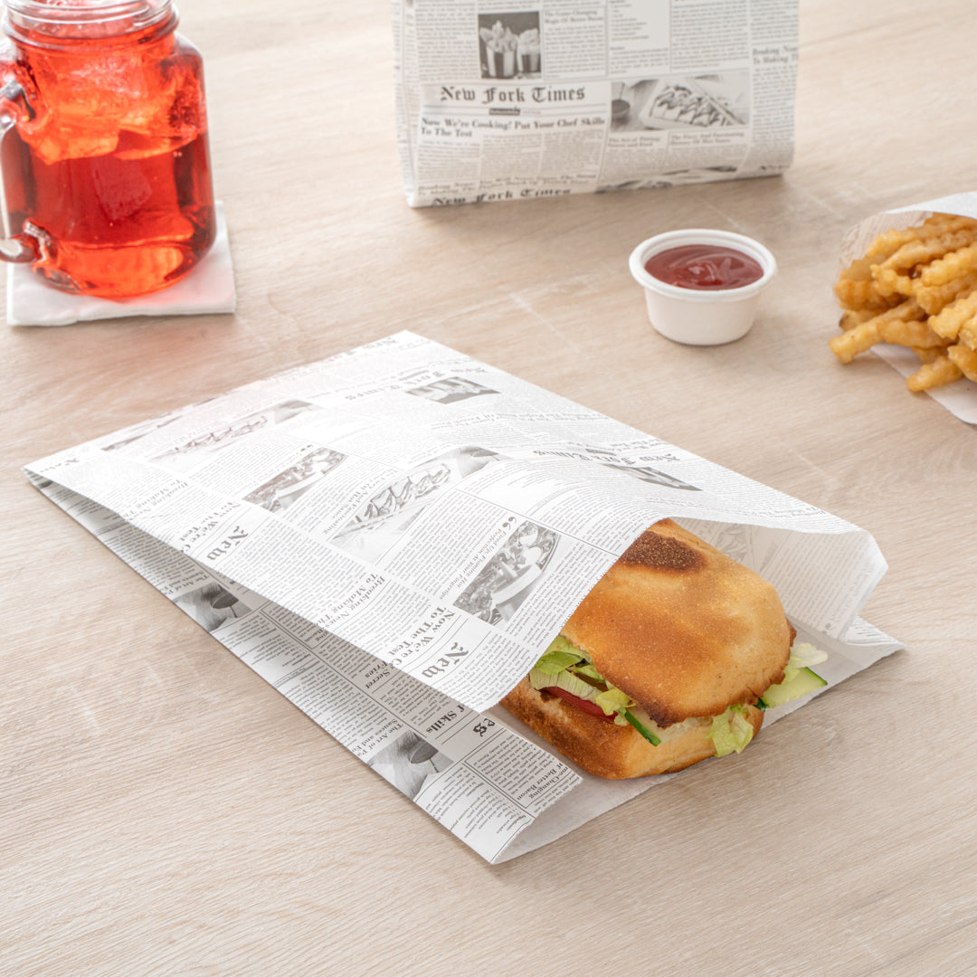 Eco-Friendly Newsprint Paper French Fry & Snack Bags - 7