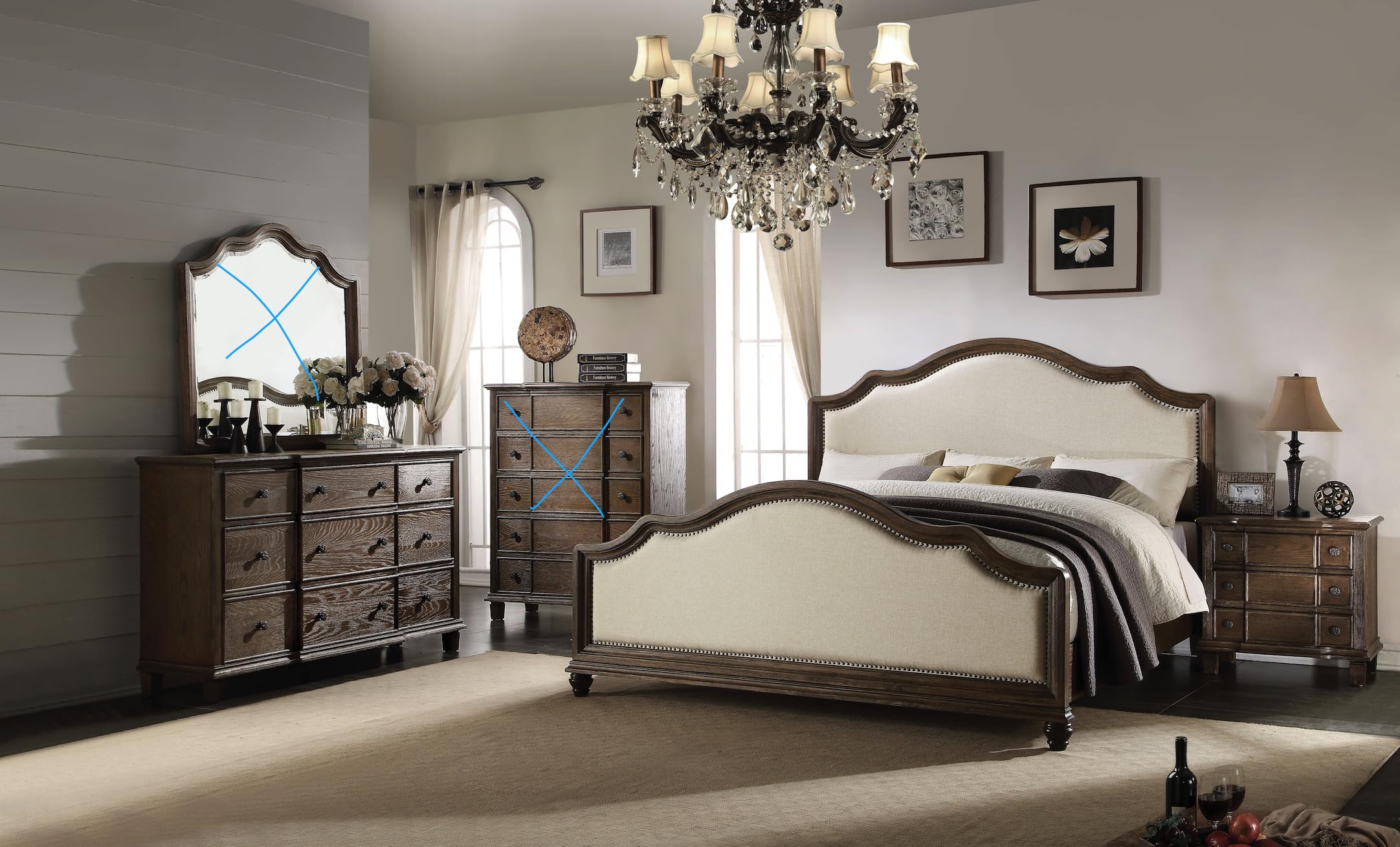 Modern 3-Piece Wooden Bedroom Set - Queen Size Panel Bed, Dresser & Nightstand (Box Spring Required) - Perfect for Master Bedrooms, Guest Rooms & Small Spaces