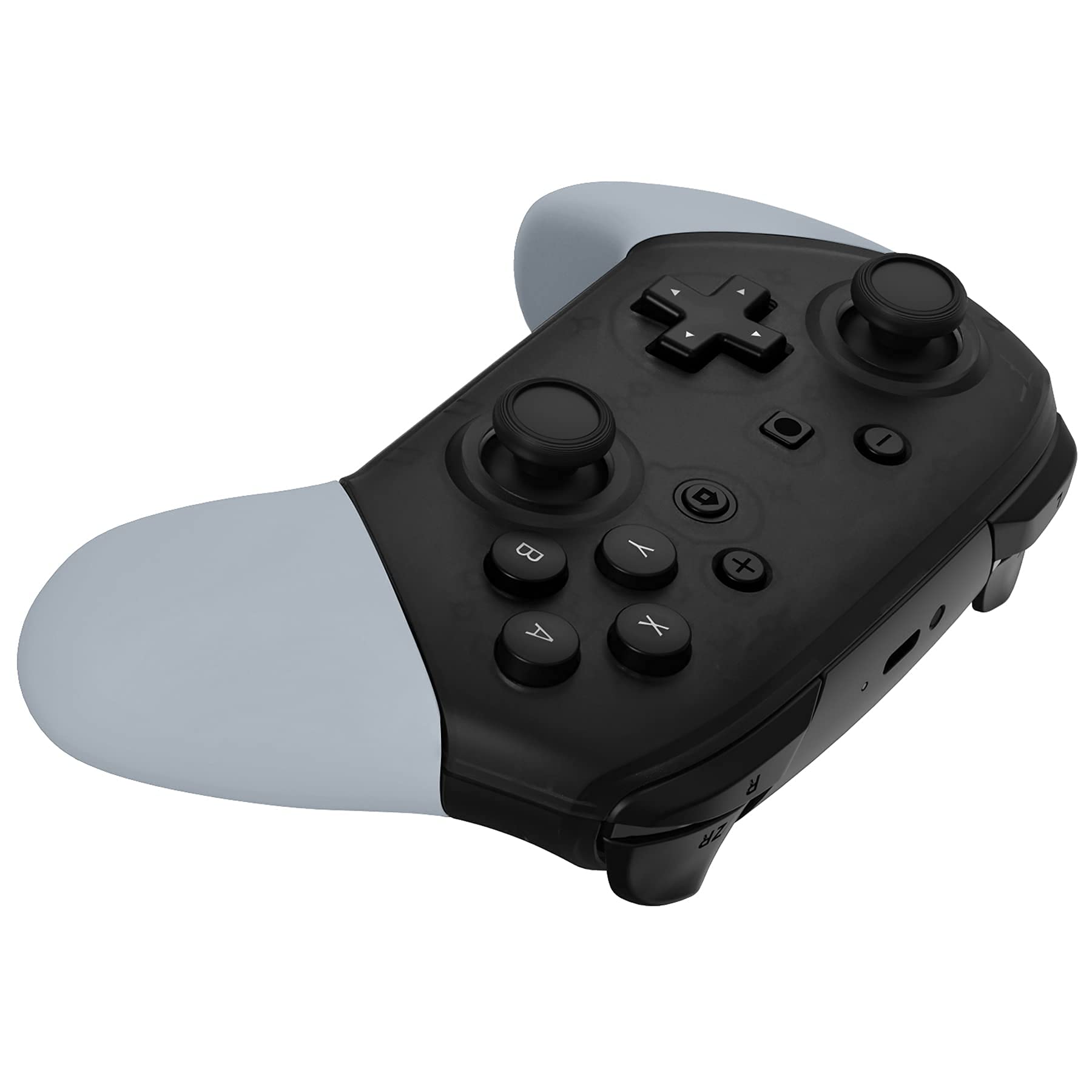 eXtremeRate New Hope Gray Replacement Handle Grips for Nintendo Switch Pro Controller - DIY Custom Hand Grip Shell Kit (Controller Not Included) | Perfect for Gaming, Customization & Comfort Enhancement
