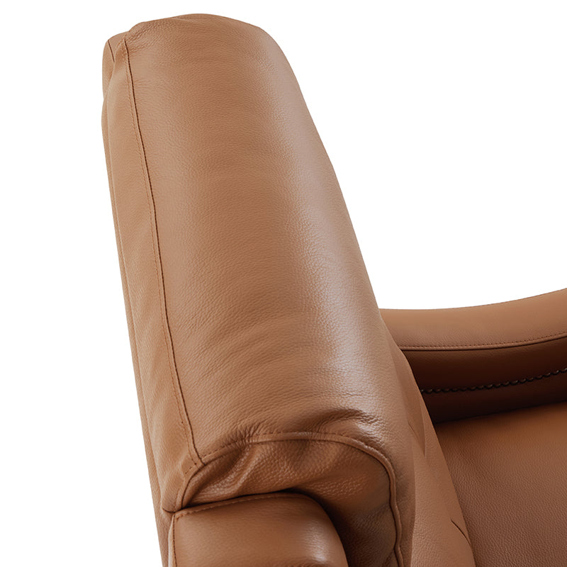 Amelia Genuine Leather Swivel Rocker Recliner Chair - Comfortable Living Room Furniture for Relaxing, Reading & Watching TV