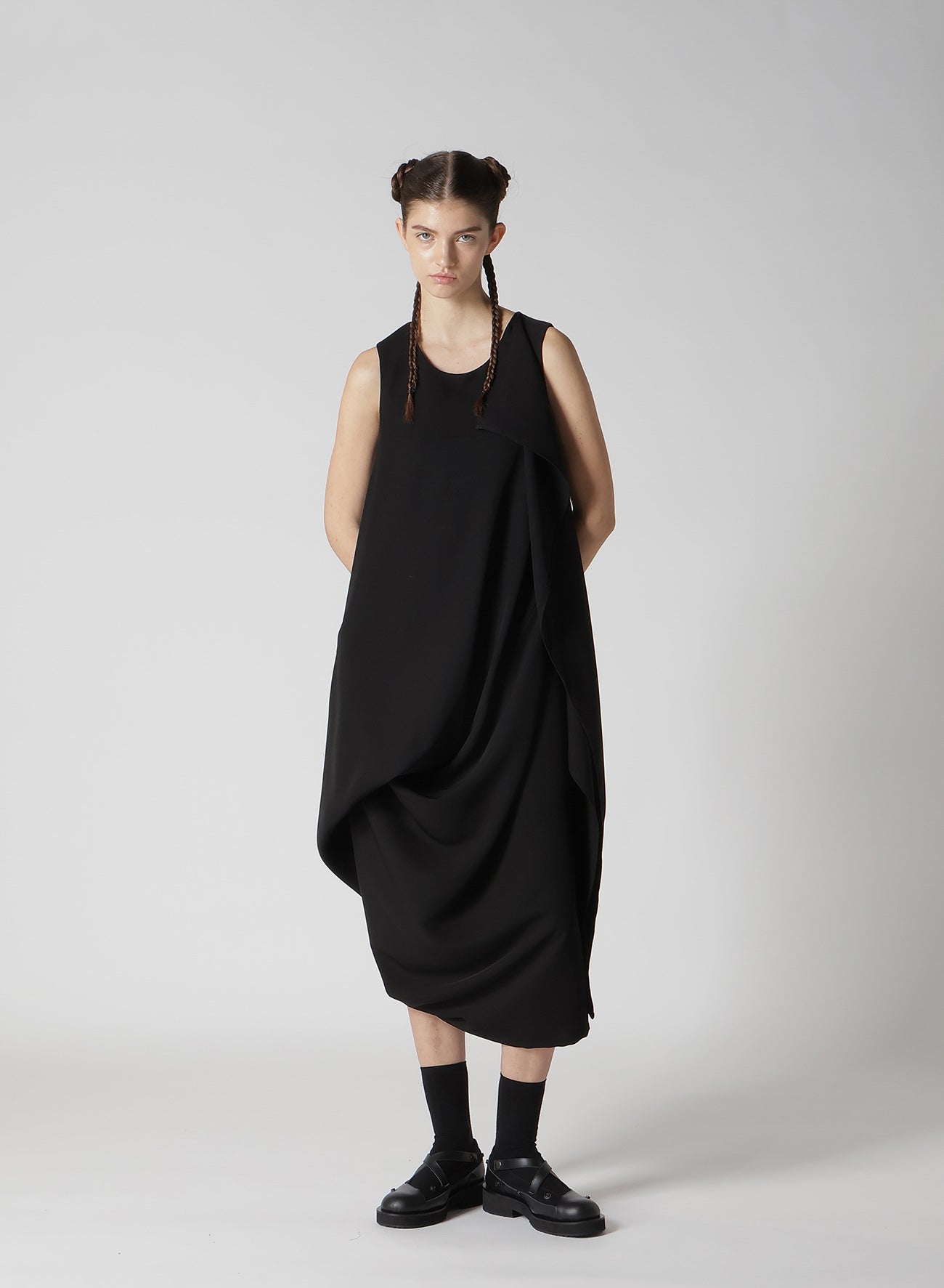 Double Satin Draping Dress - Elegant & Flowy Women's Formal Gown for Evening Parties, Prom, Weddings & Special Occasions