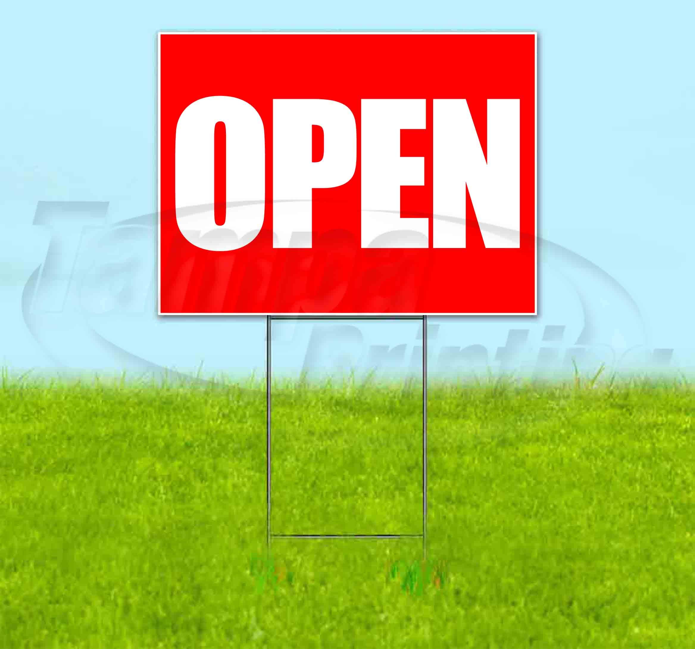 18x24 Inch Open Tall Red Yard Sign with Metal Step Stake - Advertising, Bandit Style - Bulk Discounts & Multi-Packs Available - Perfect for Political Campaigns, Real Estate Signs & Business Promotions