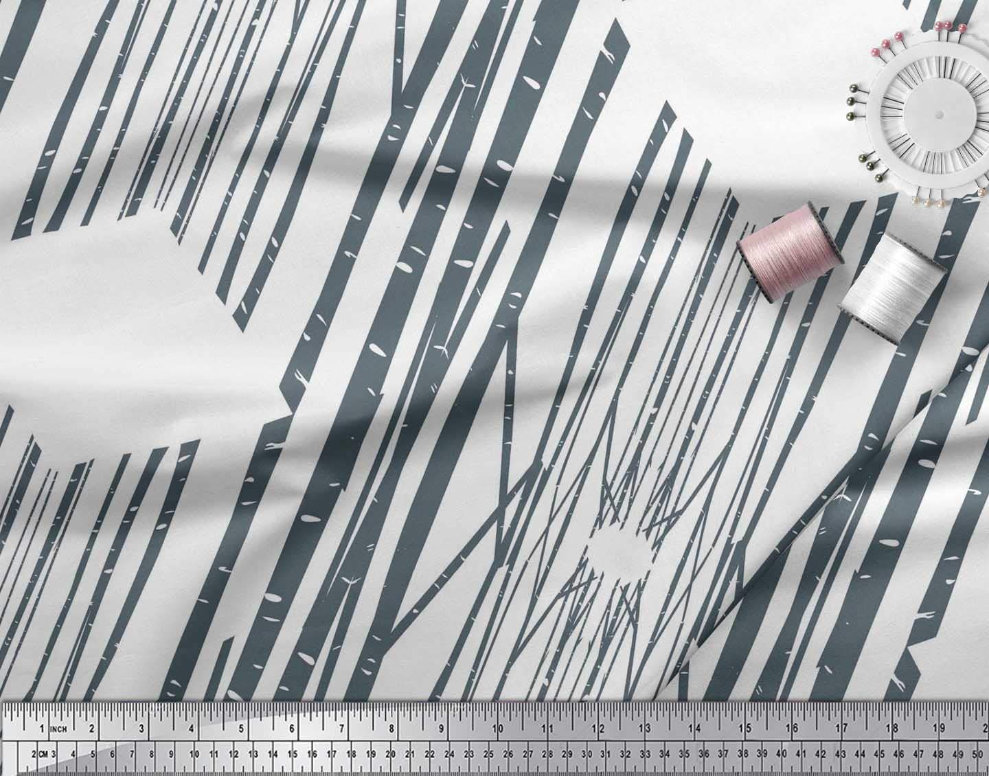 Soimoi Moss Georgette Brown Fabric by The Yard - 42 Inch Wide Curve Diamond Geometric Printed Fabric for Dresses, Curtains & Home Decor | Elegant & Chic Material for Sewing, DIY Projects & Fashion Design