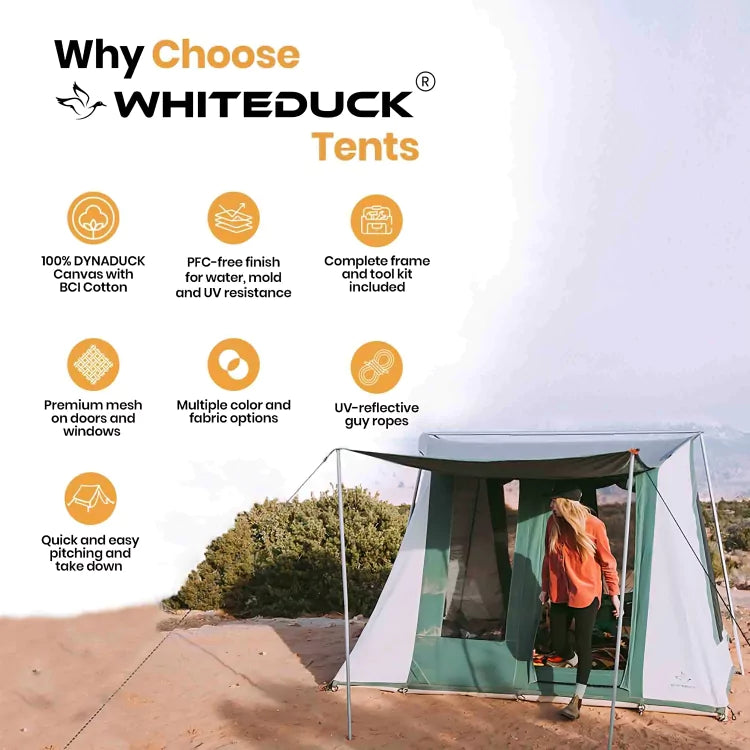 10'x10' Prota Canvas Tent - Premium Waterproof Camping Tent for Outdoor Adventures, Family Camping, and Backpacking Trips