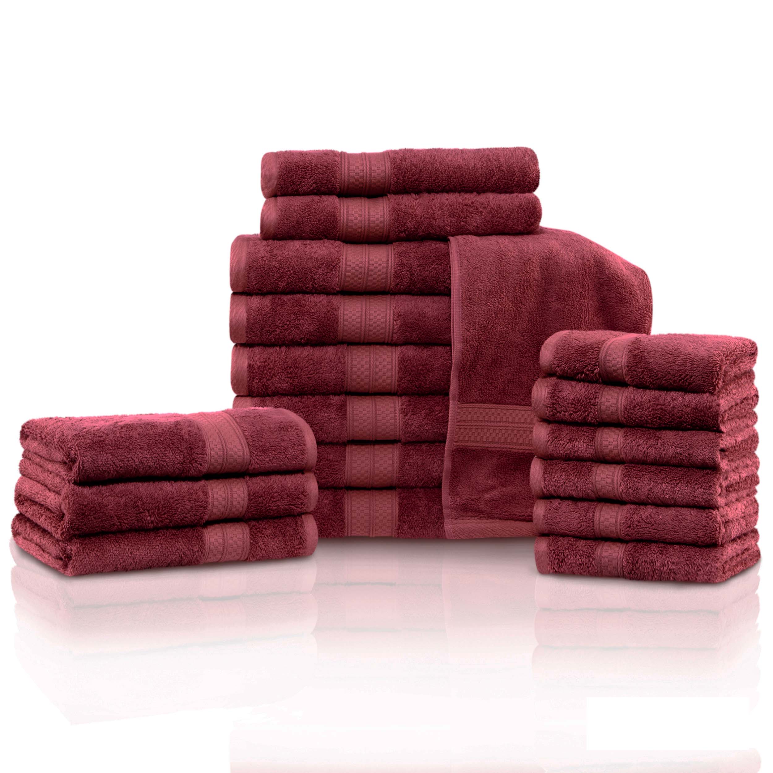18-Piece Rayon Bamboo Blend Ultra Soft Towel Set | Eco-Friendly & Absorbent Bath & Kitchen Towels for Home & Spa