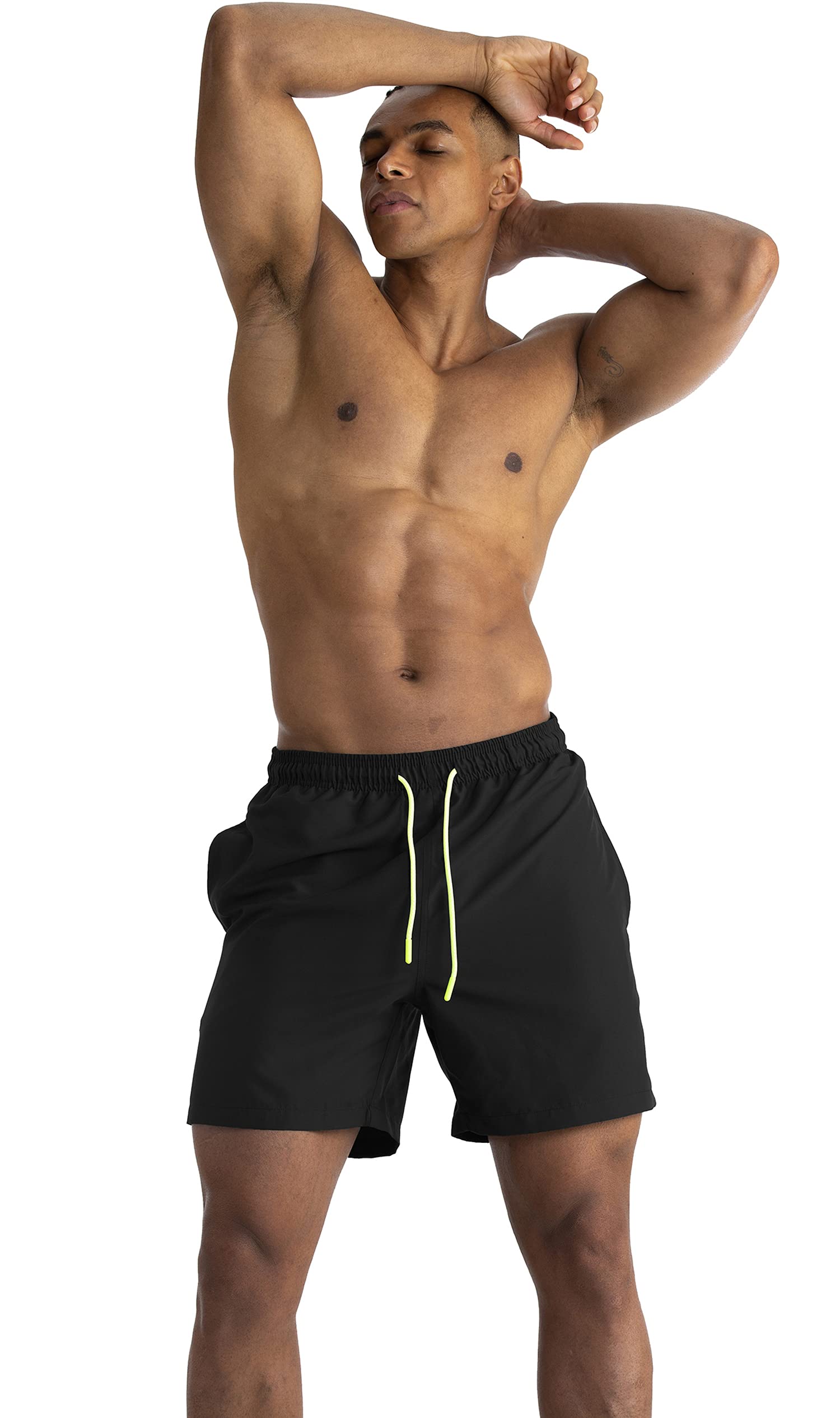 Men's Quick-Dry Swim Trunks with Pockets - UPF 50+ Sports Swimwear for Beach, Pool & Water Activities