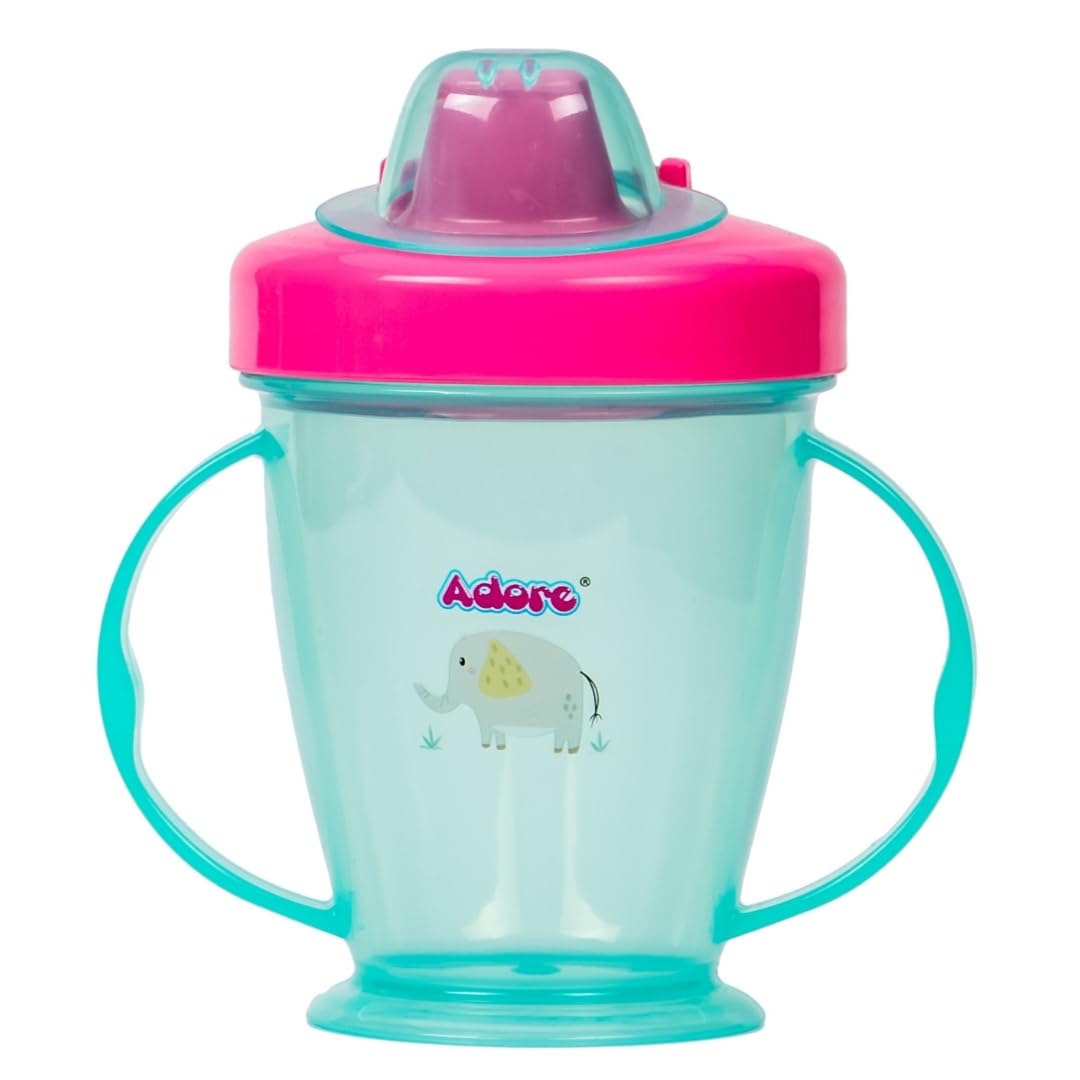 Adore Birdy Leakproof Spout Sippy Cup for Babies & Toddlers | 250ml Baby Water Bottle with Handle | Anti-Spill Drinking Cup for Kids 6-12 Months | BPA-Free Training Cup for Daycare, Travel & On-the-Go (Blue)
