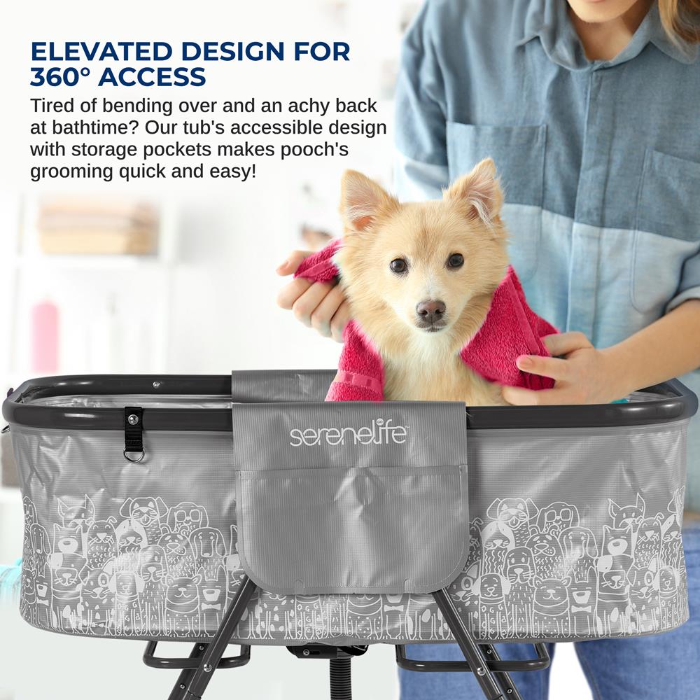 Portable Dog Bath Tub for Small & Medium Dogs - Foldable & Lightweight Pet Washing Tub for Indoor/Outdoor Use - Perfect for Home, Travel & Grooming Salon Use