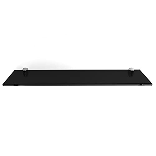 Black Floating Glass Shelf Kit 6