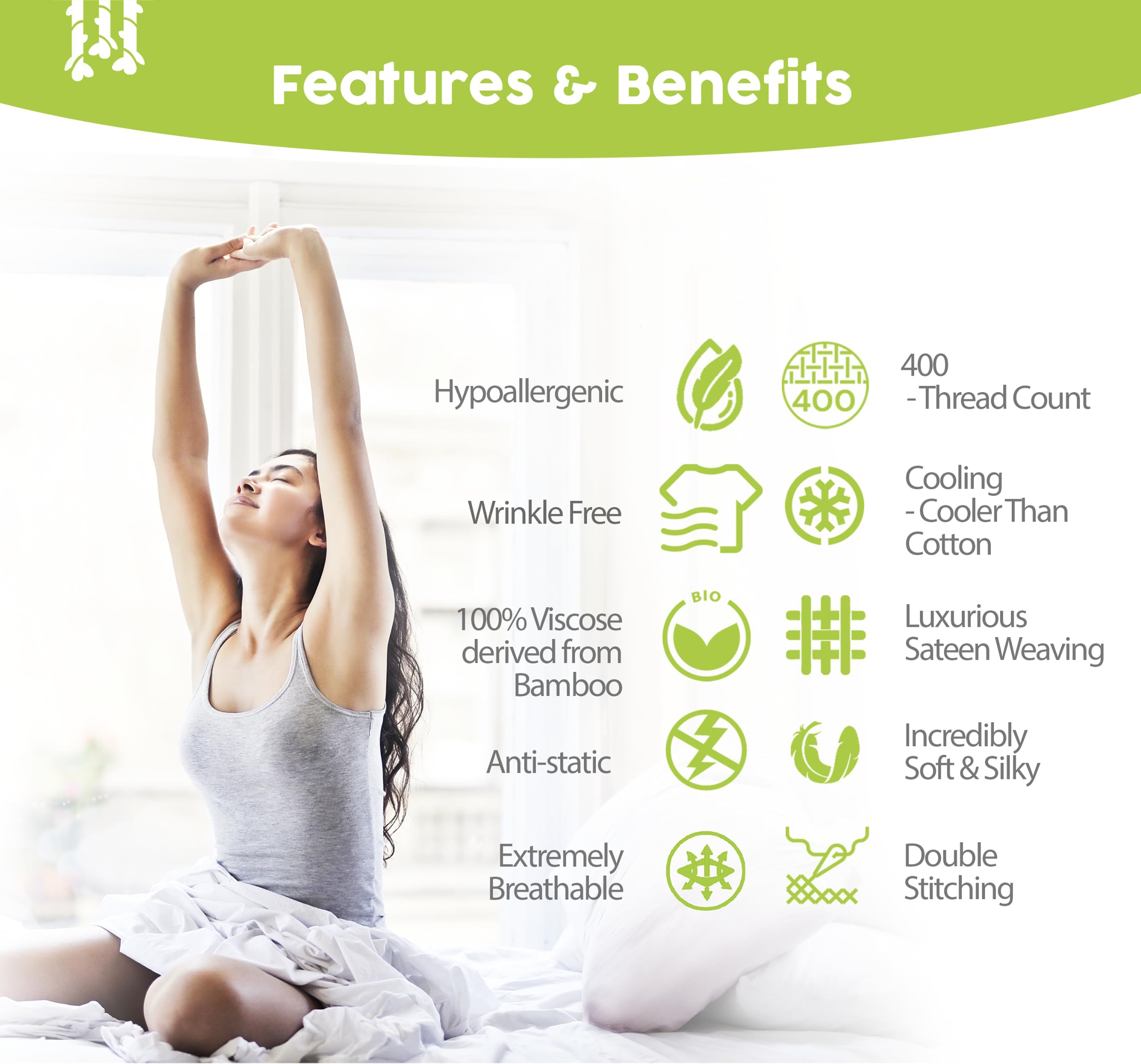BAMPURE Luxury King Size Sheet Set - 100% Bamboo Viscose Cooling Bed Sheets for Hot Sleepers - Ultra Soft & Breathable - Fits Mattress Up to 16