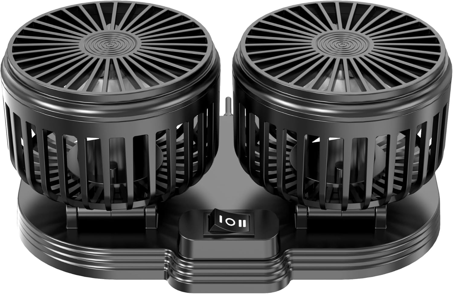 360° Rotating Dual Head USB Car Fan - Portable Cooling Fan for Dashboard with Cold Air Blow, USB Powered for SUV/RV/Truck/Sedan/Cruise/Office - Perfect for Summer Commute & Workspace Cooling