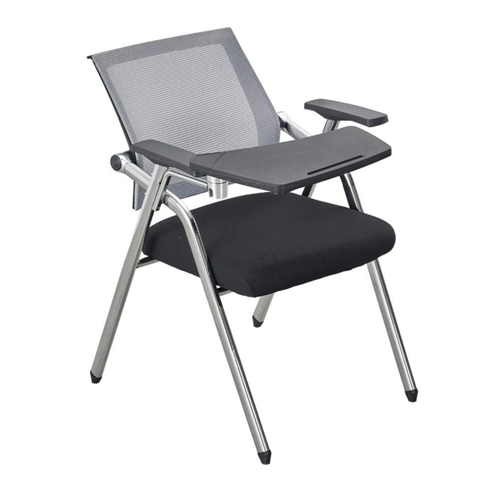 Ergonomic Video Game Chair - Adjustable Folding Training & Conference Chair with Writing Board, Student Desk Chair, Plastic Base (Gray, 49x59x87cm) - Perfect for Gaming, Studying & Office Work