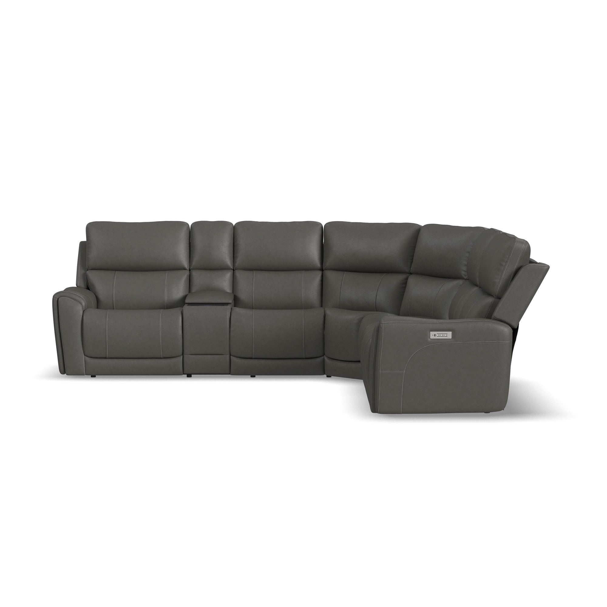 Dylan 6-Piece Sectional Sofa with 2 Power Recliners and 2 Armless Chairs - Perfect for Living Room, Family Room, and Home Theater
