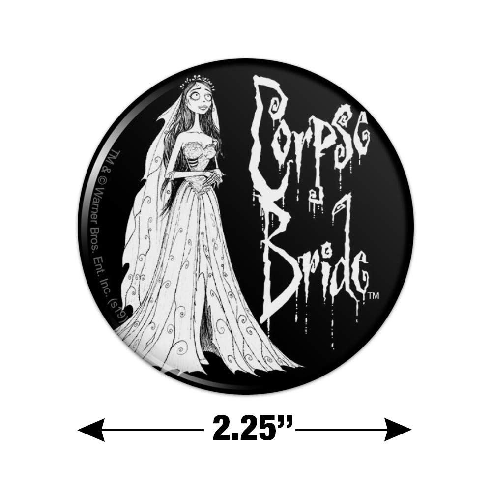 Corpse Bride Logo & Silhouette Fridge Magnet - Gothic Kitchen Decor for Refrigerator, Locker, Office - Perfect for Halloween, Tim Burton Fans & Dark Aesthetic Home