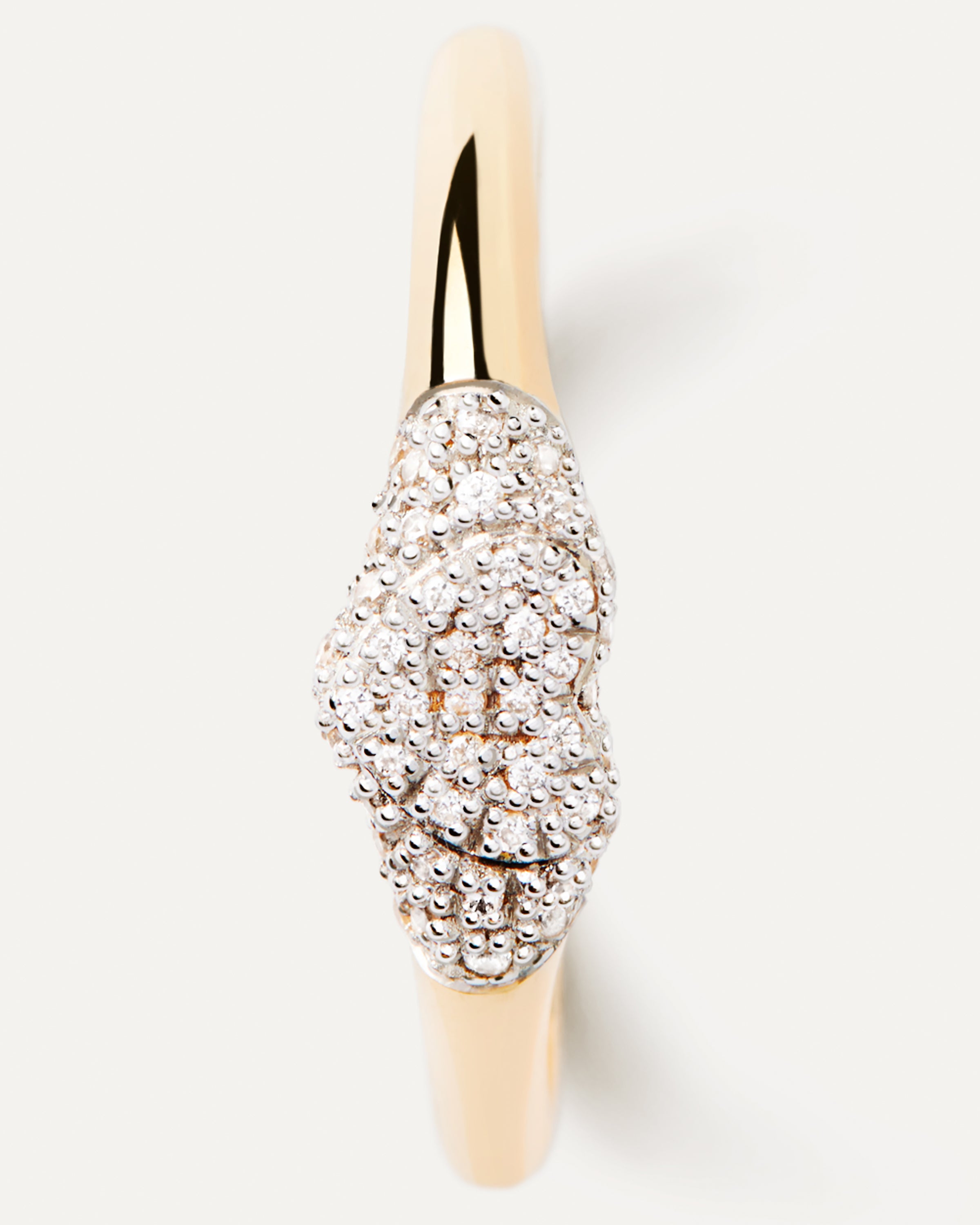 Diamond & Gold Heart Stamp Ring for Women - Elegant Jewelry Gift for Valentine's Day, Anniversary & Special Occasions