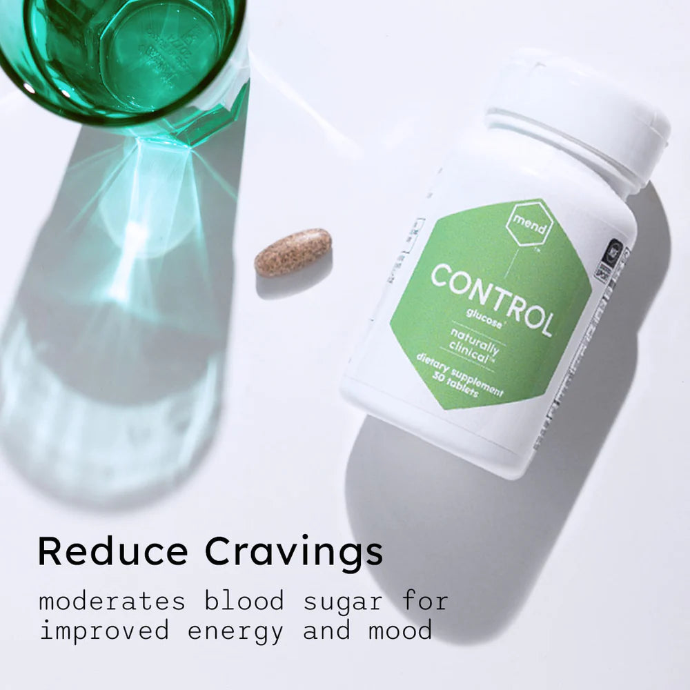 Mend Control Glucose Support Supplement - Natural Blood Sugar Balance for Diabetics & Prediabetics - Helps Maintain Healthy Glucose Levels - Ideal for Daily Use & Active Lifestyle