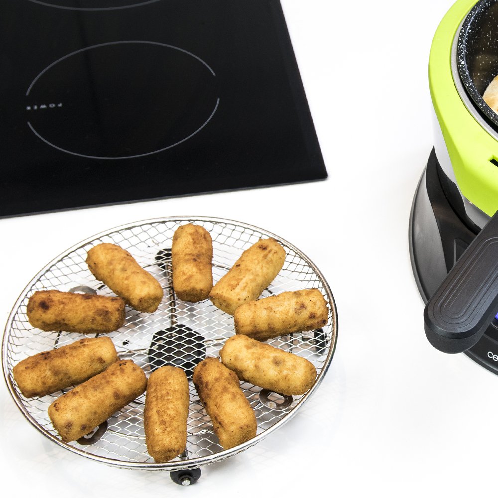 Cecotec TurboCecofry Snack & Pizza Pan Accessory - 3L Capacity, Dishwasher Safe Non-Stick Flat Plate for Cooking Snacks, Pizza, Nachos - Perfect for Parties, Movie Nights & Family Gatherings