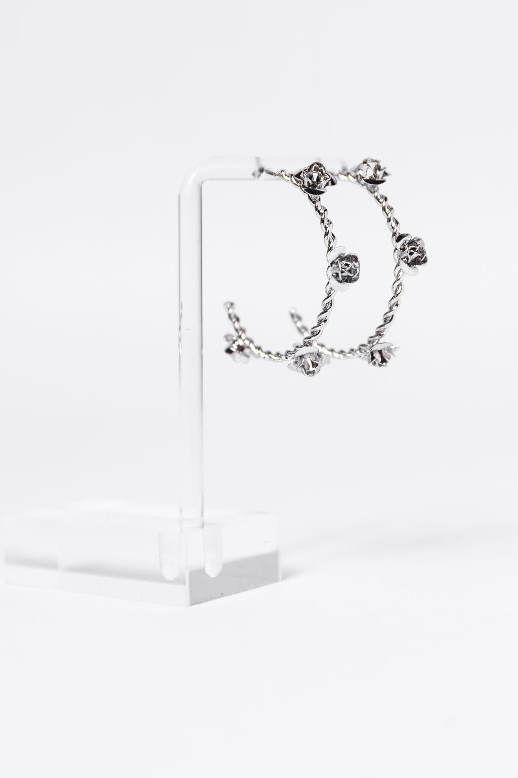 Elegant Silver Rose Hoop Earrings for Women - Dainty Floral Jewelry Gift for Her - Perfect for Date Night, Wedding & Everyday Wear