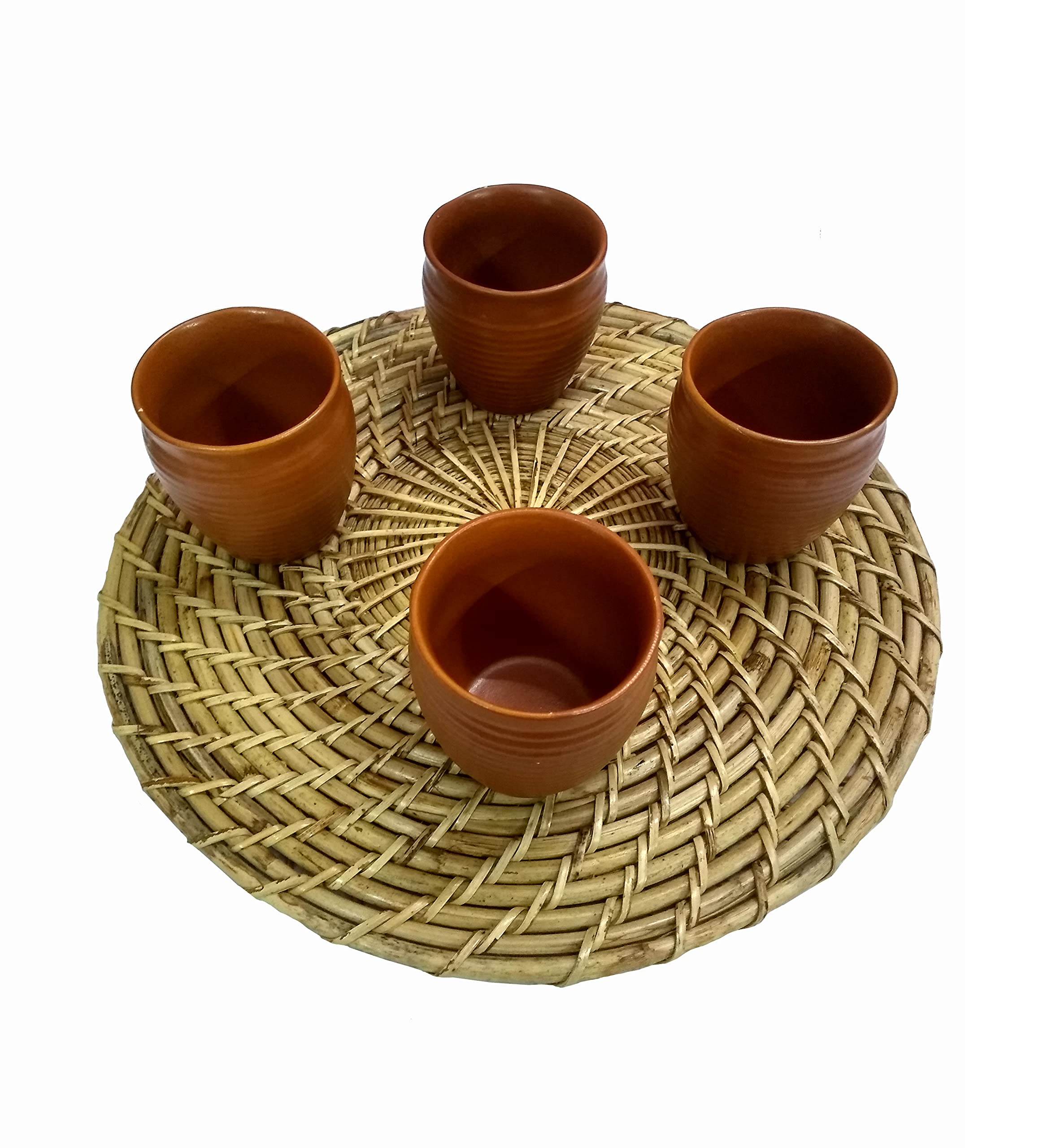 Handmade Eco-Friendly Round Woven Rattan Placemats for Dining Table - 12 Inch Wicker Placemat Set (1-Piece) - Perfect for Boho Home Decor, Farmhouse Kitchen & Outdoor Picnics