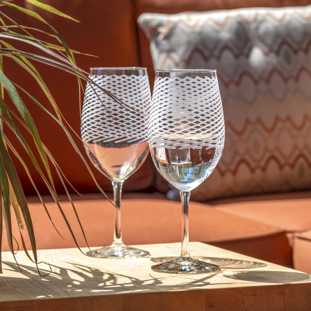 Premium Cyclone 18oz All-Purpose Wine Glasses Set of 2 - Perfect for Red Wine, White Wine, Cocktails & Beverages - Ideal for Dinner Parties, Weddings & Home Entertaining